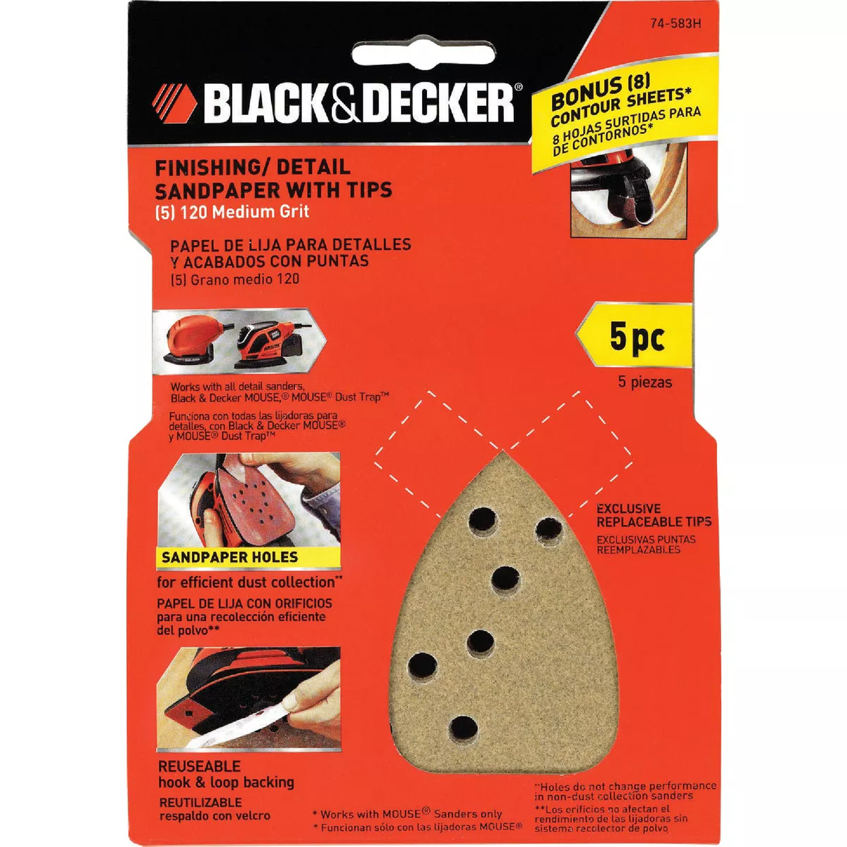Black & Decker 180 Grit Mouse Sandpaper (5-Pack) - photo 2