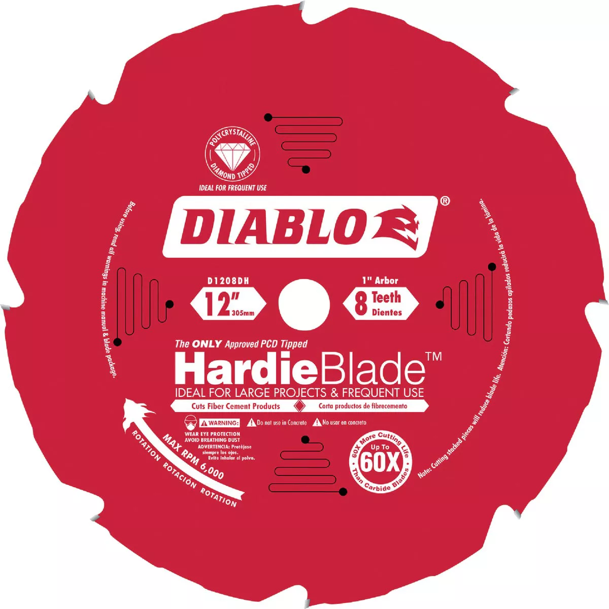 Diablo HardieBlade 12 In. 8-Tooth PCD Fiber Cement Circular Saw Blade