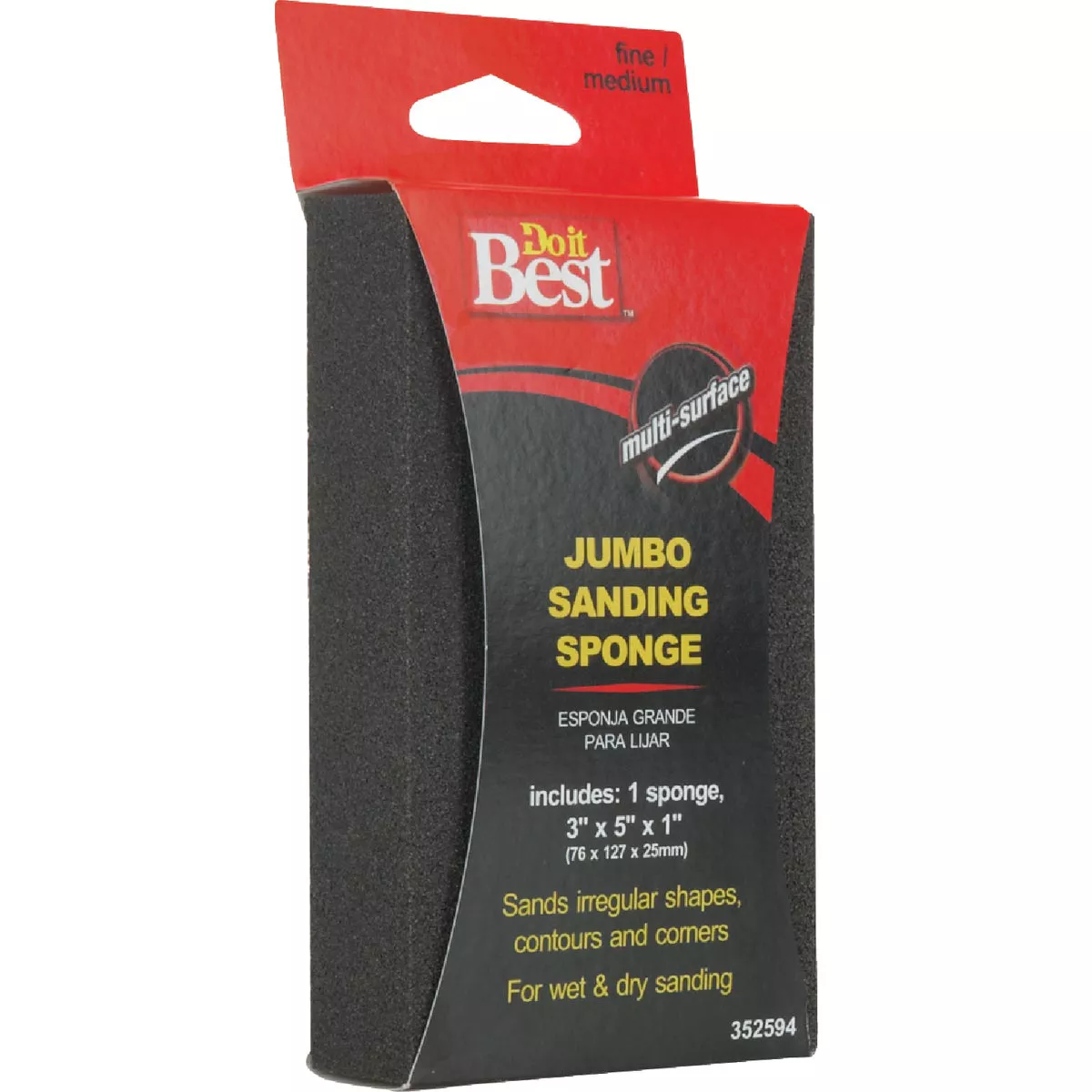 Do it Best Jumbo All-Purpose 3 In. x 5 In. x 1 In. 80/120 Grit Fine/Medium Sanding Sponge - photo 2