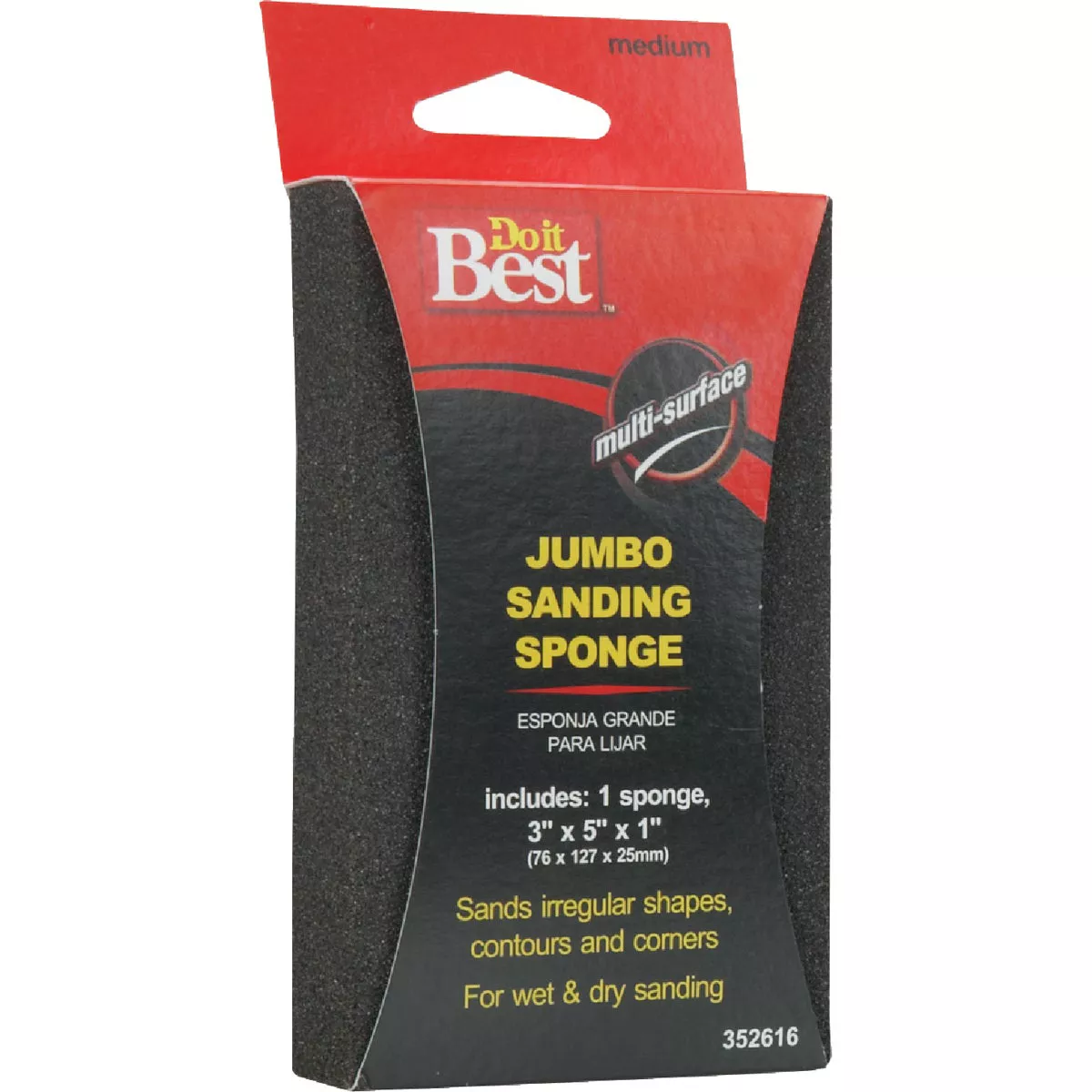 Do it Best Jumbo All-Purpose 3 In. x 5 In. x 1 In. 80 Grit Medium Sanding Sponge - photo 3