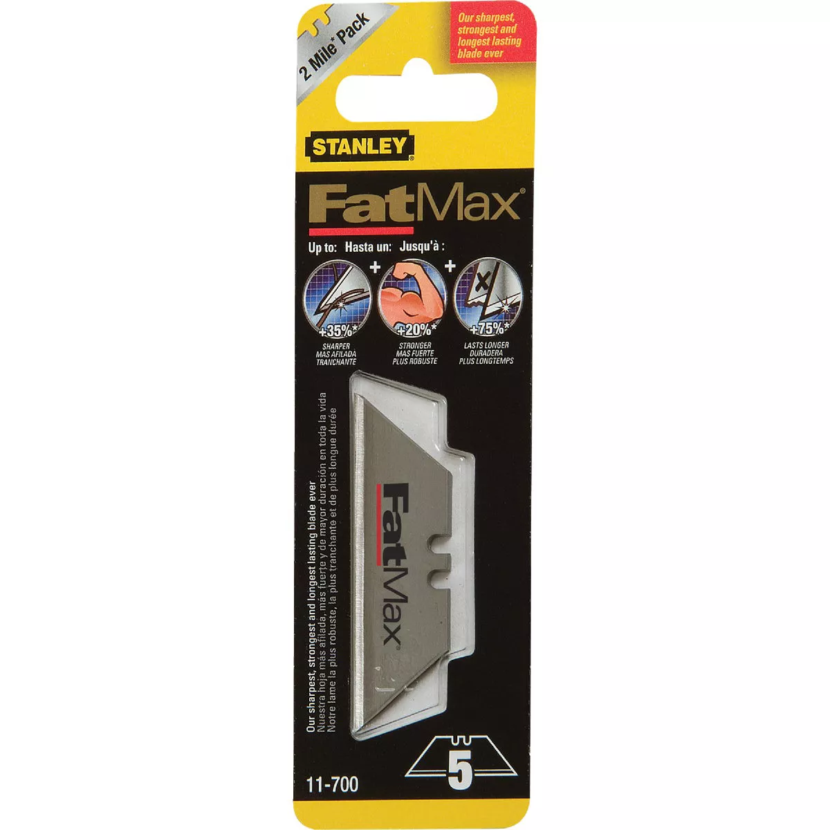 Stanley FatMax 2-Point 2-7/16 In. Utility Knife Blade (5-Pack) - photo 2