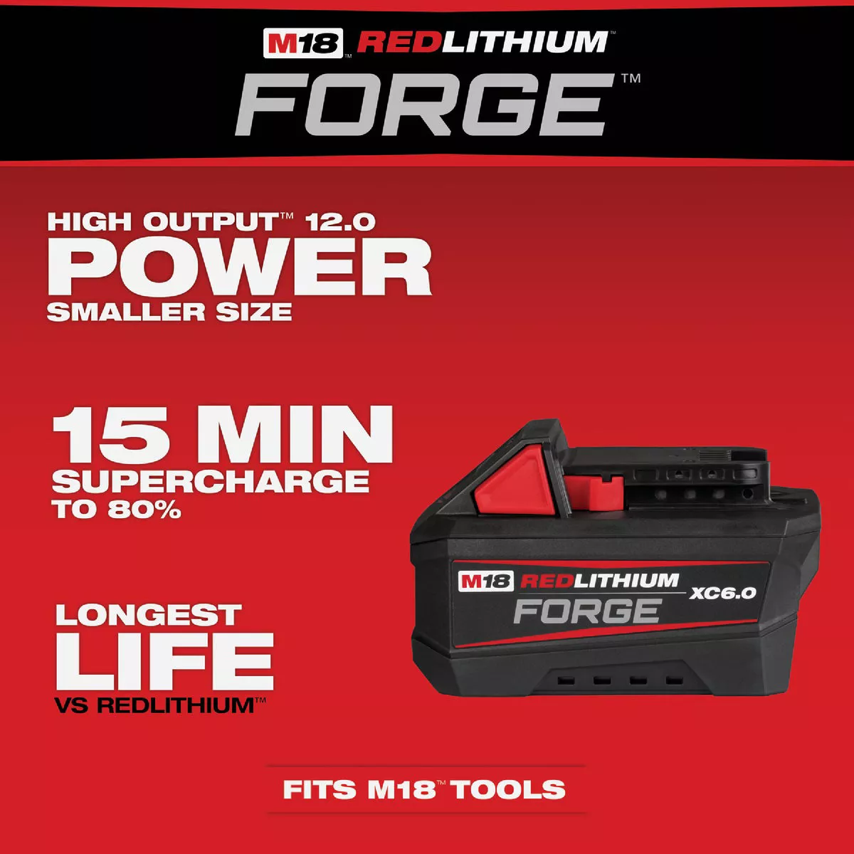 Milwaukee M18 REDLITHIUM FORGE Lithium-Ion High Output XC 6.0 Ah Battery Pack - photo 5