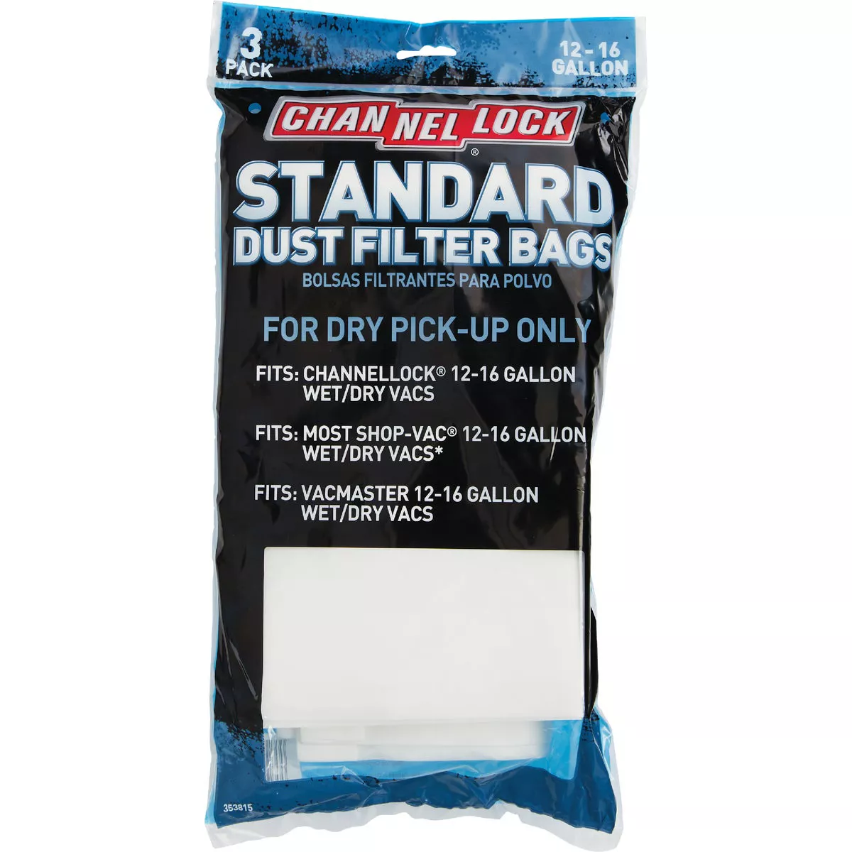 Channellock Paper Standard 12 to 16 Gal. Filter Vacuum Bag (3-Pack) - photo 2