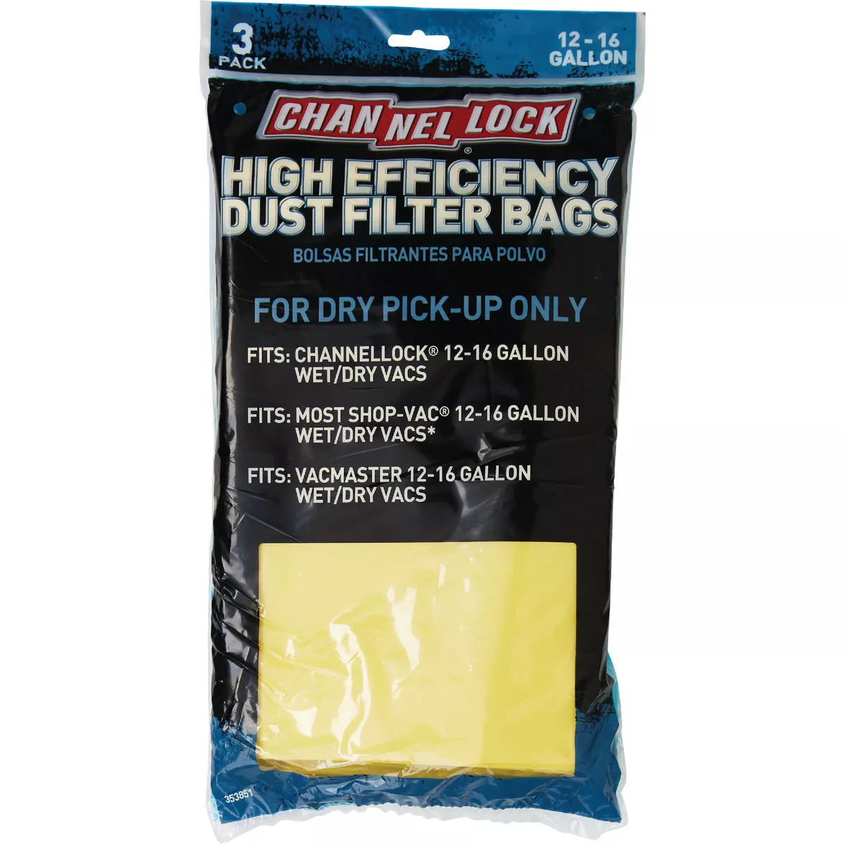 12 16 Gallon Vacuum Dust Bag VACMASTER WET/DRY VACUUM 12GALLON W