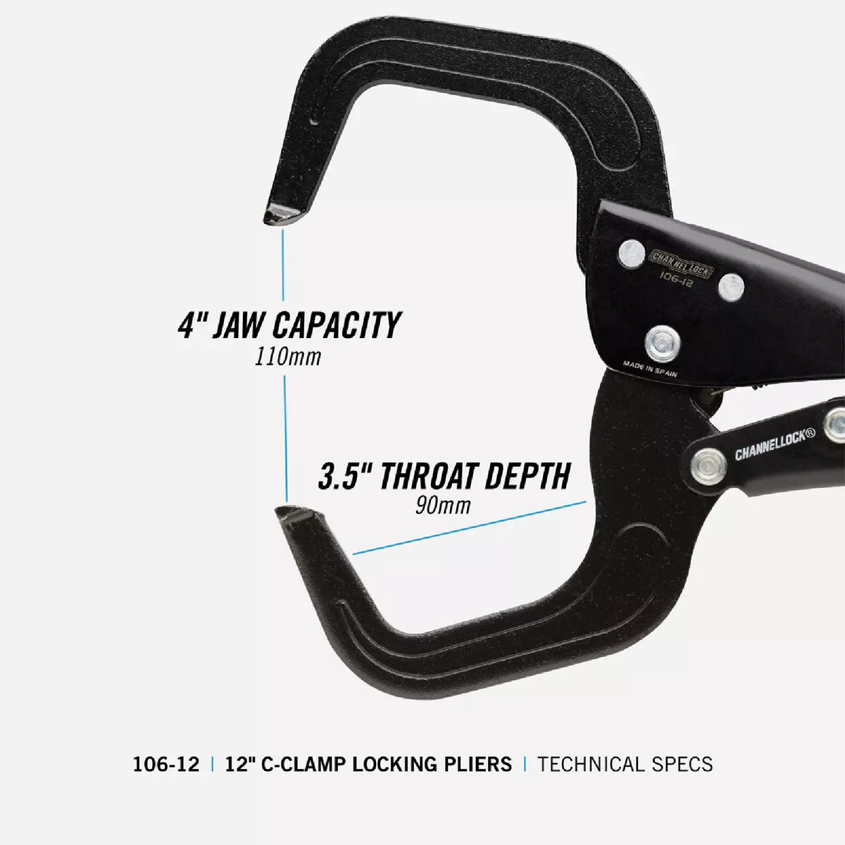 Channellock 12 In. C-Clamp Locking Pliers - photo 3