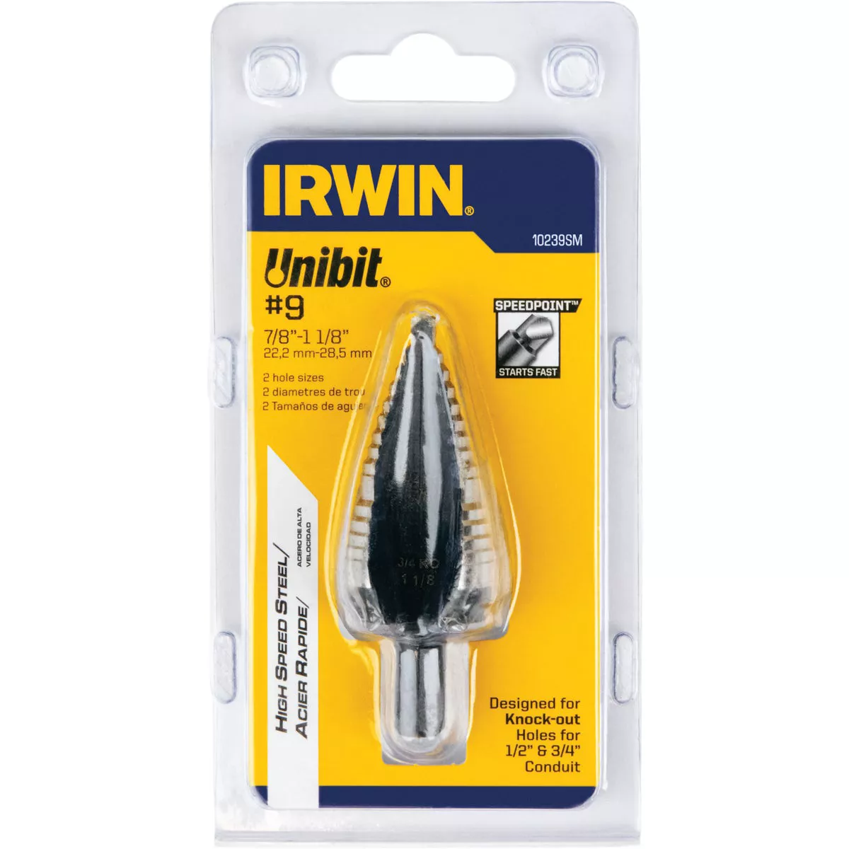 Irwin Unibit 7/8 In. & 1-1/8 In. #9 Step Drill Bit, 2 Steps - photo 7