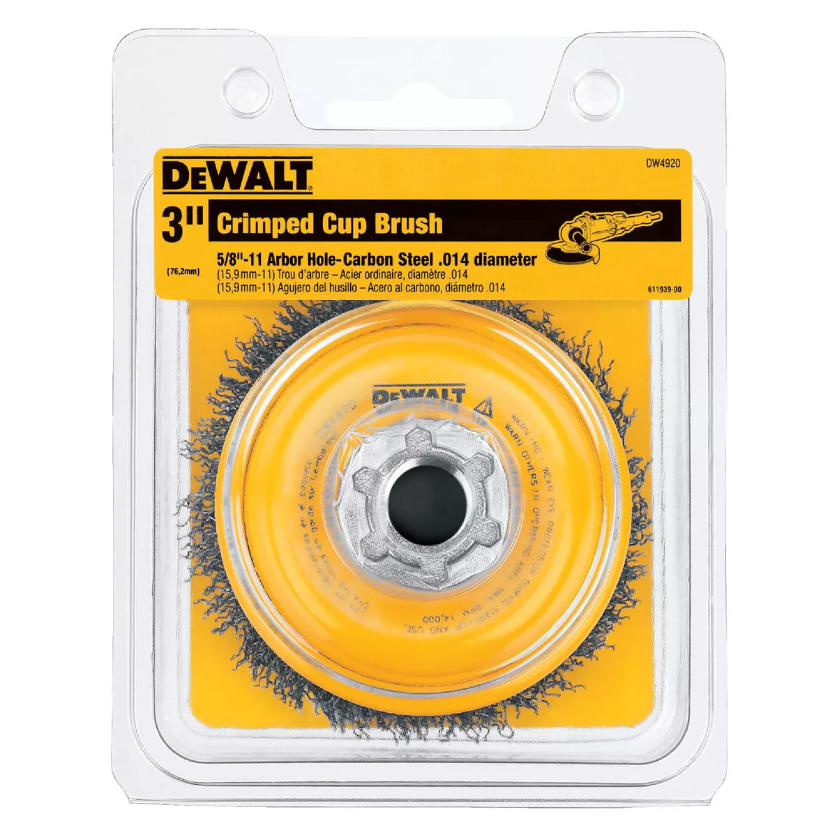 DEWALT 3 In. Crimped 0.014 In. Angle Grinder Wire Brush - photo 2