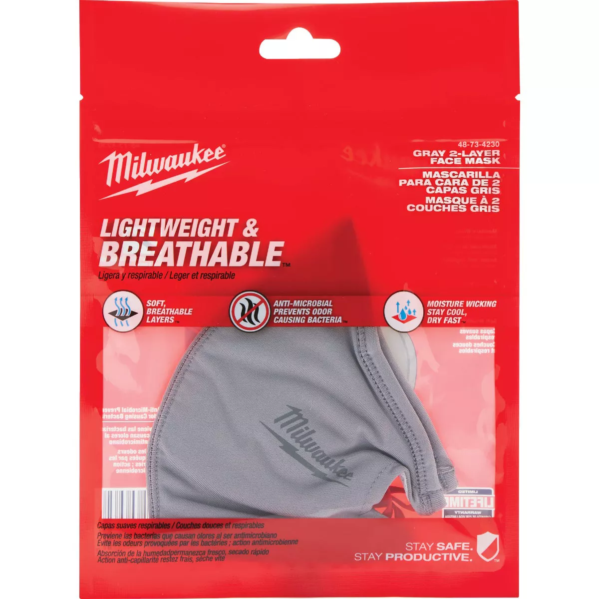Milwaukee Gray 2-Layer Washable Dust & Face Mask - photo 2
