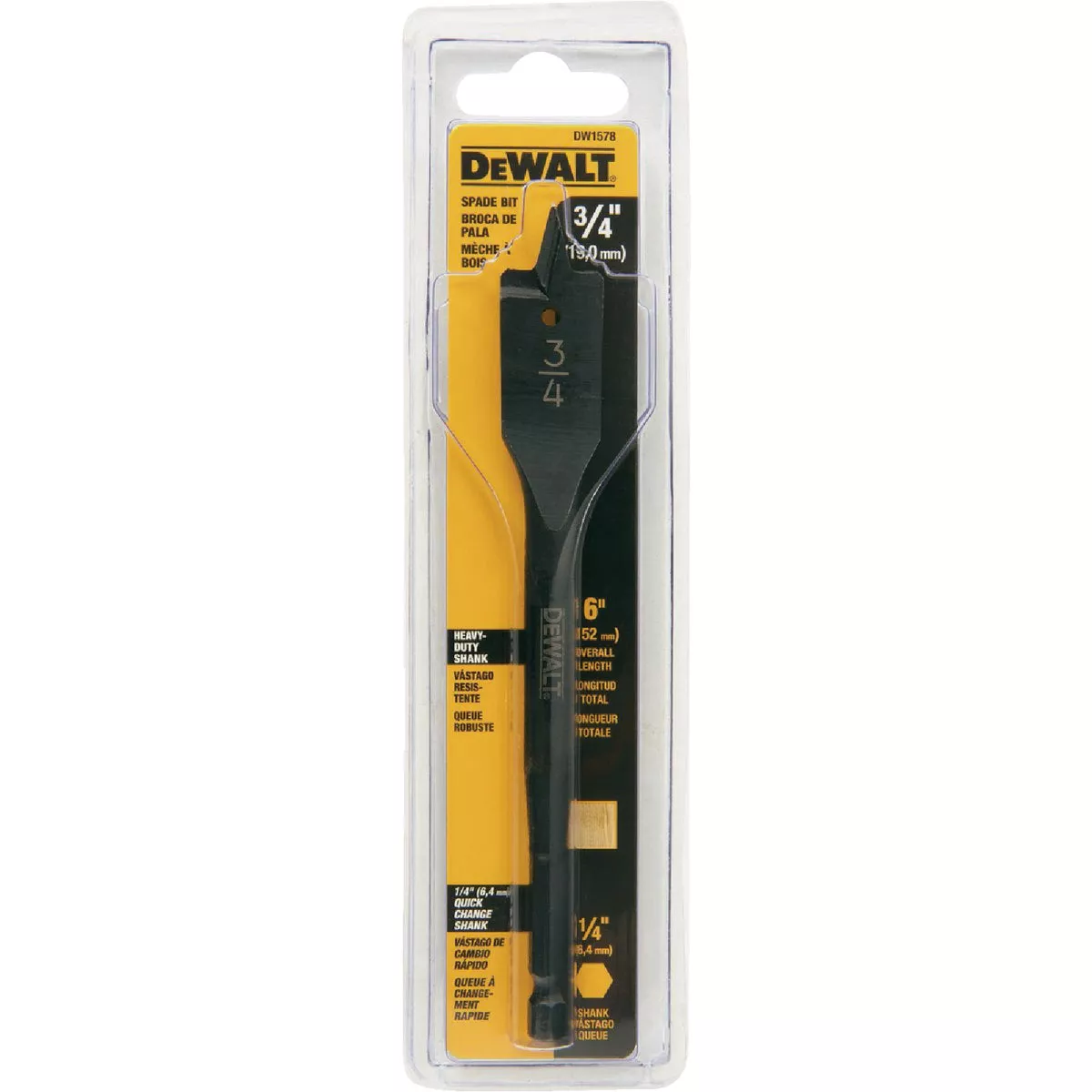 DeWalt 3/4 In. x 6 In. Wood Boring Carbon Steel Spade Bit - photo 2