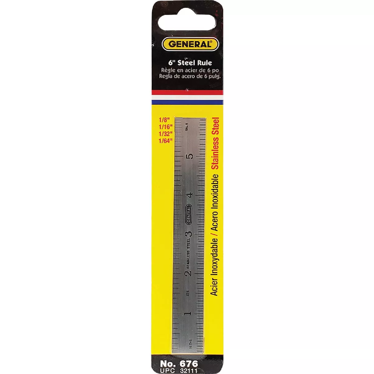 General Tools 6 In. Rigid Steel Industrial Precision Straight Edge Ruler