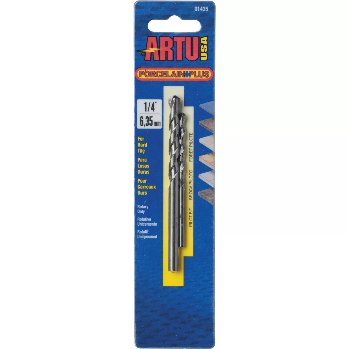 ARTU 1/4 In. x 4-1/8 In. Cobalt and Tungsten Carbide Glass & Tile Drill Bit