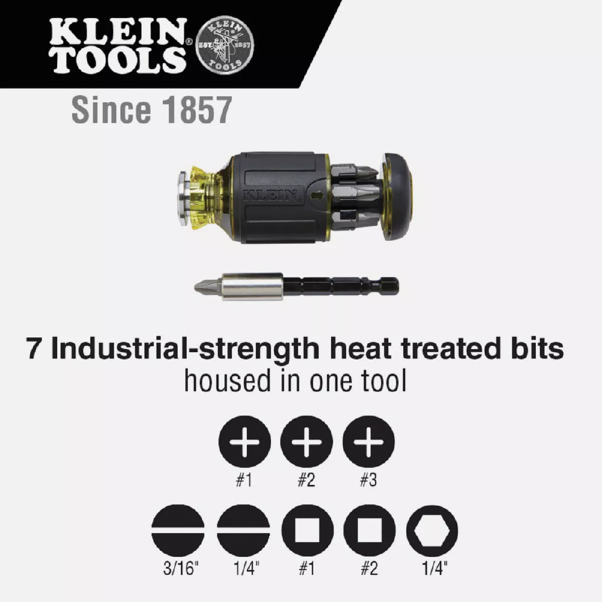 Klein 8-in-1 Stubby Adjustable Length Multi-Bit Screwdriver - photo 3