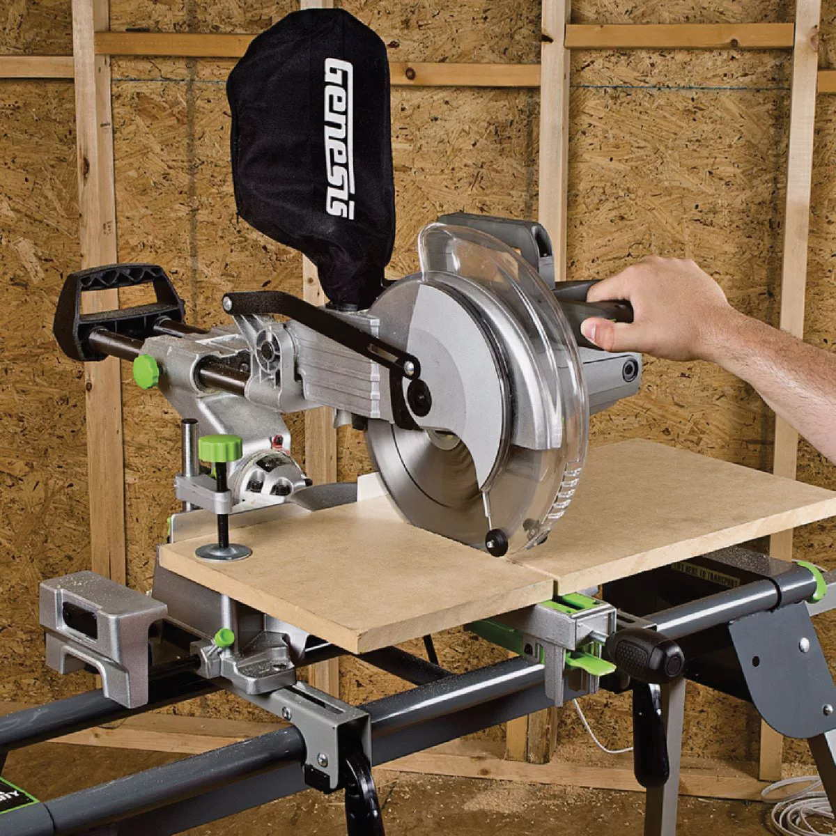 Genesis 10 In. 15-Amp Sliding Compound Miter Saw with Laser - photo 2