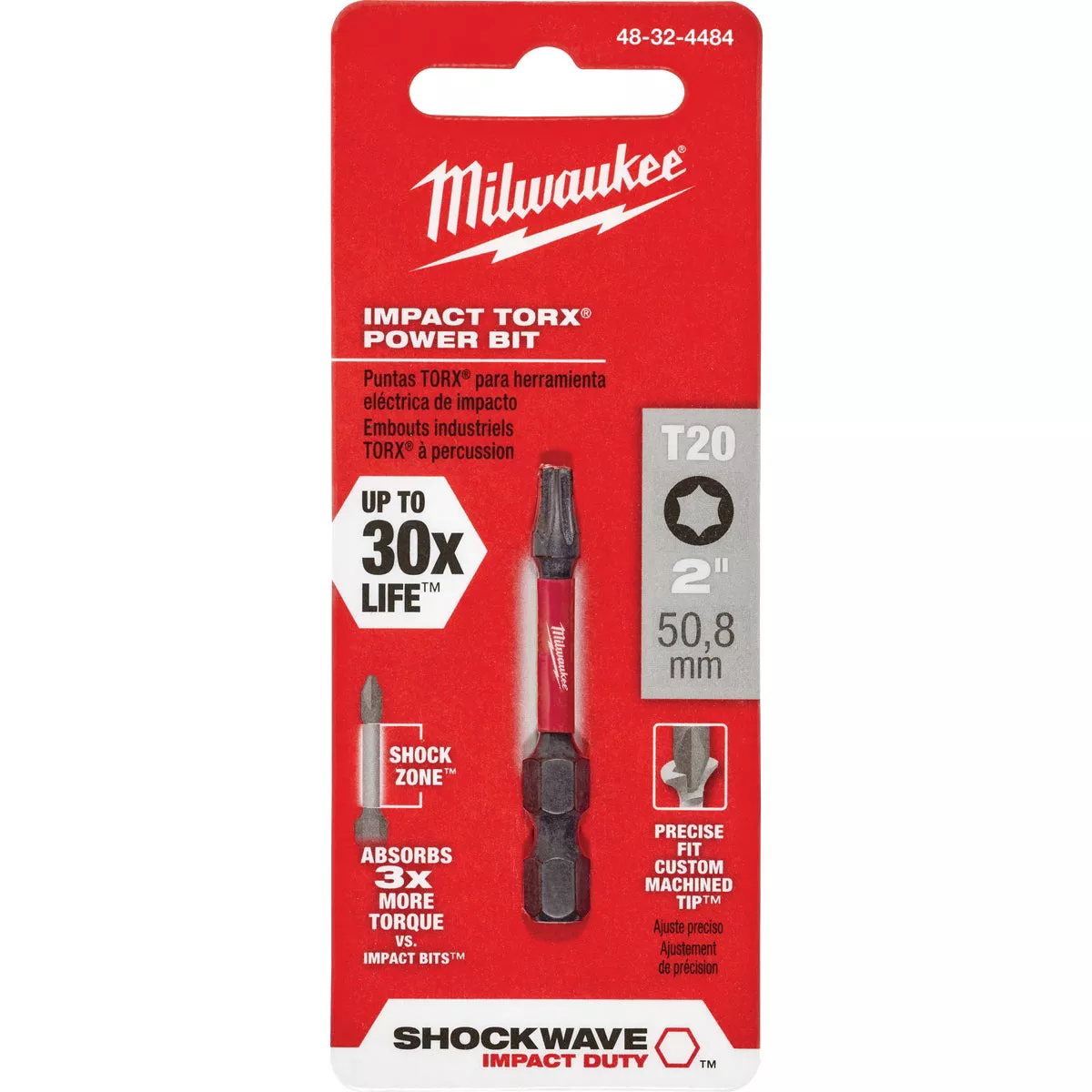 Milwaukee SHOCKWAVE T20 TORX 2 In. Power Impact Screwdriver Bit