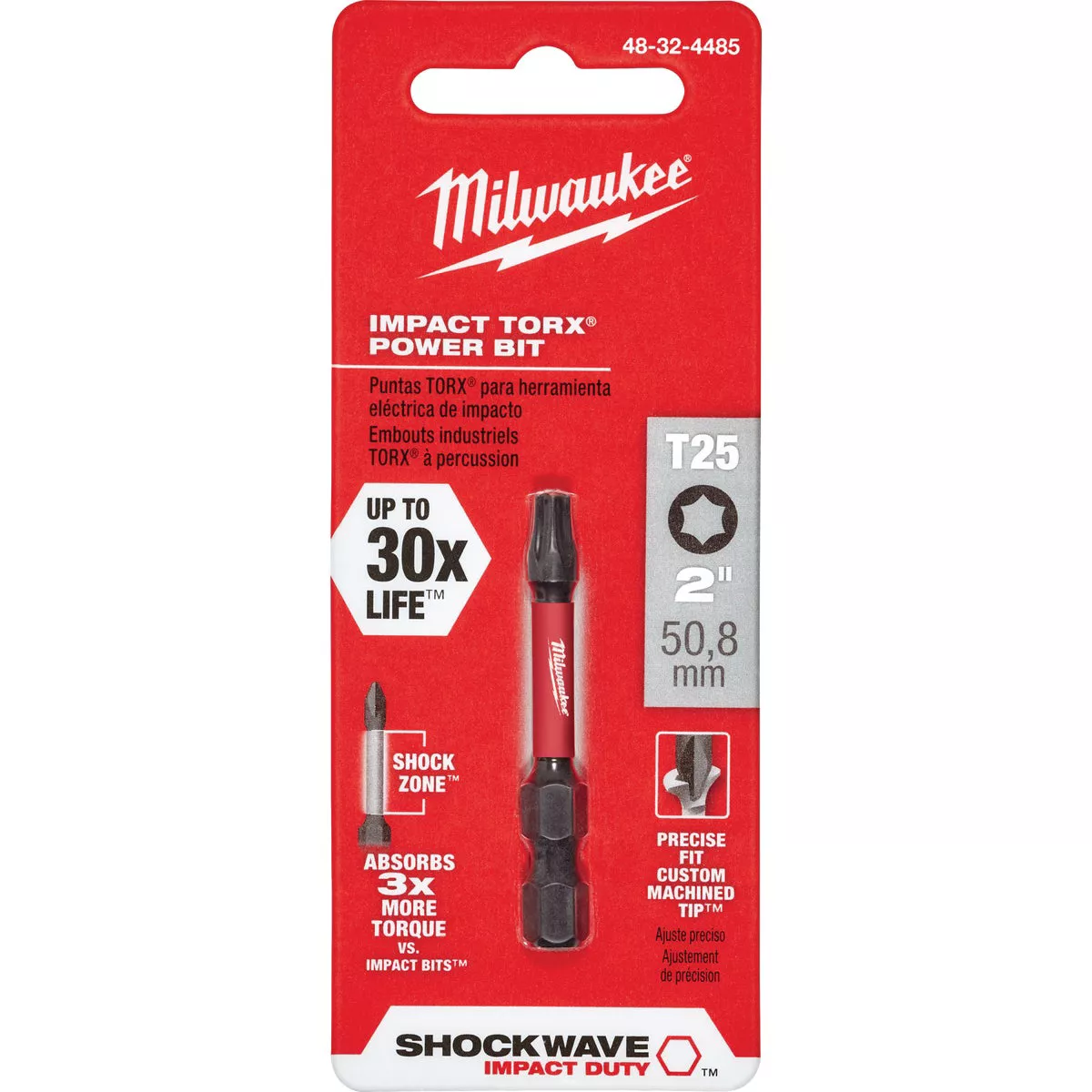 Milwaukee SHOCKWAVE T25 TORX 2 In. Power Impact Screwdriver Bit