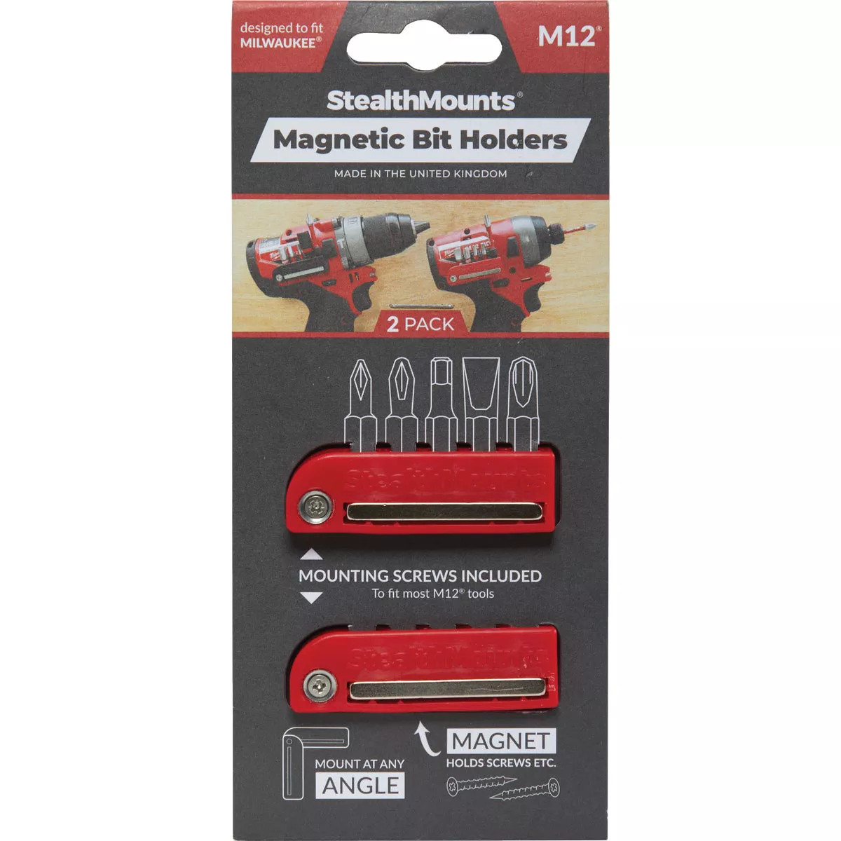 StealthMounts Magnetic Bit Holders for Milwaukee M12 (2-Pack) - photo 2