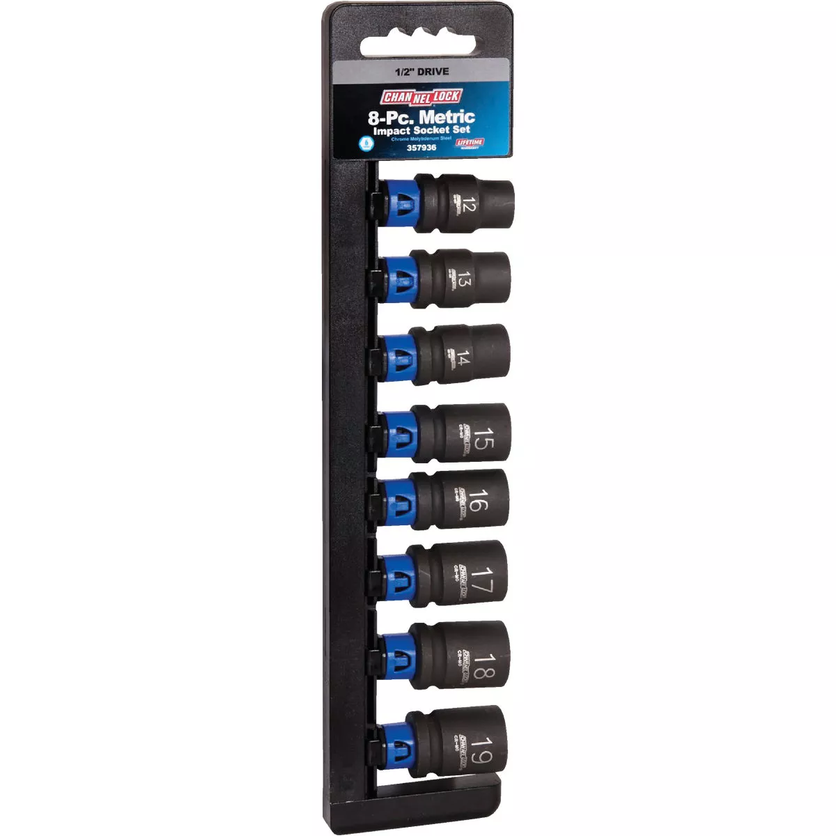 Channellock Metric 1/2 In. Drive 6-Point Shallow Impact Driver Set (8-Piece)