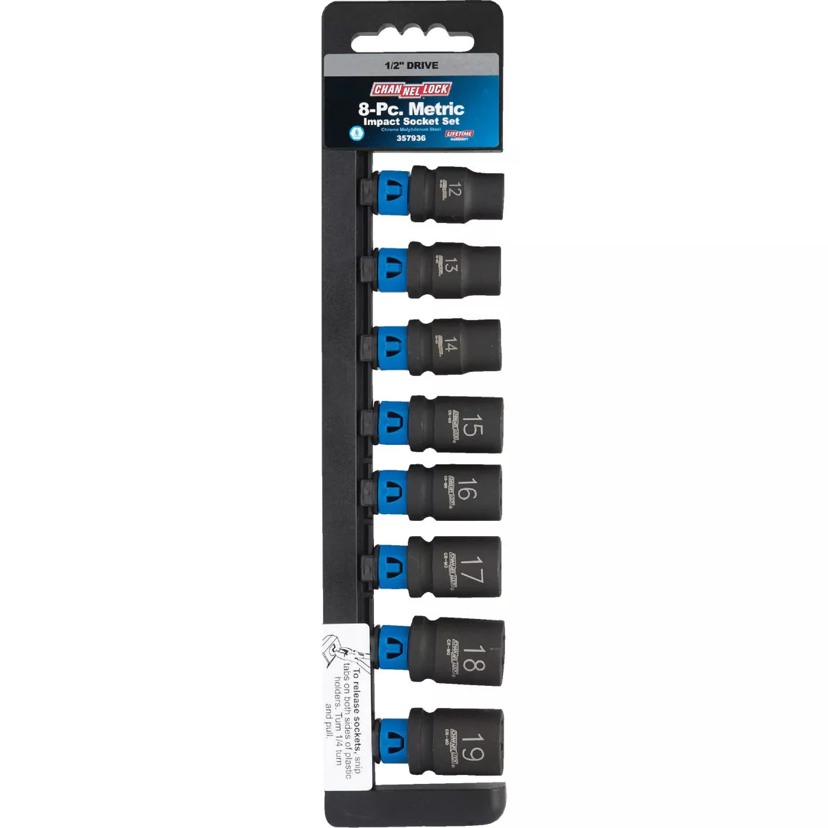 Channellock Metric 1/2 In. Drive 6-Point Shallow Impact Driver Set (8-Piece) - photo 3