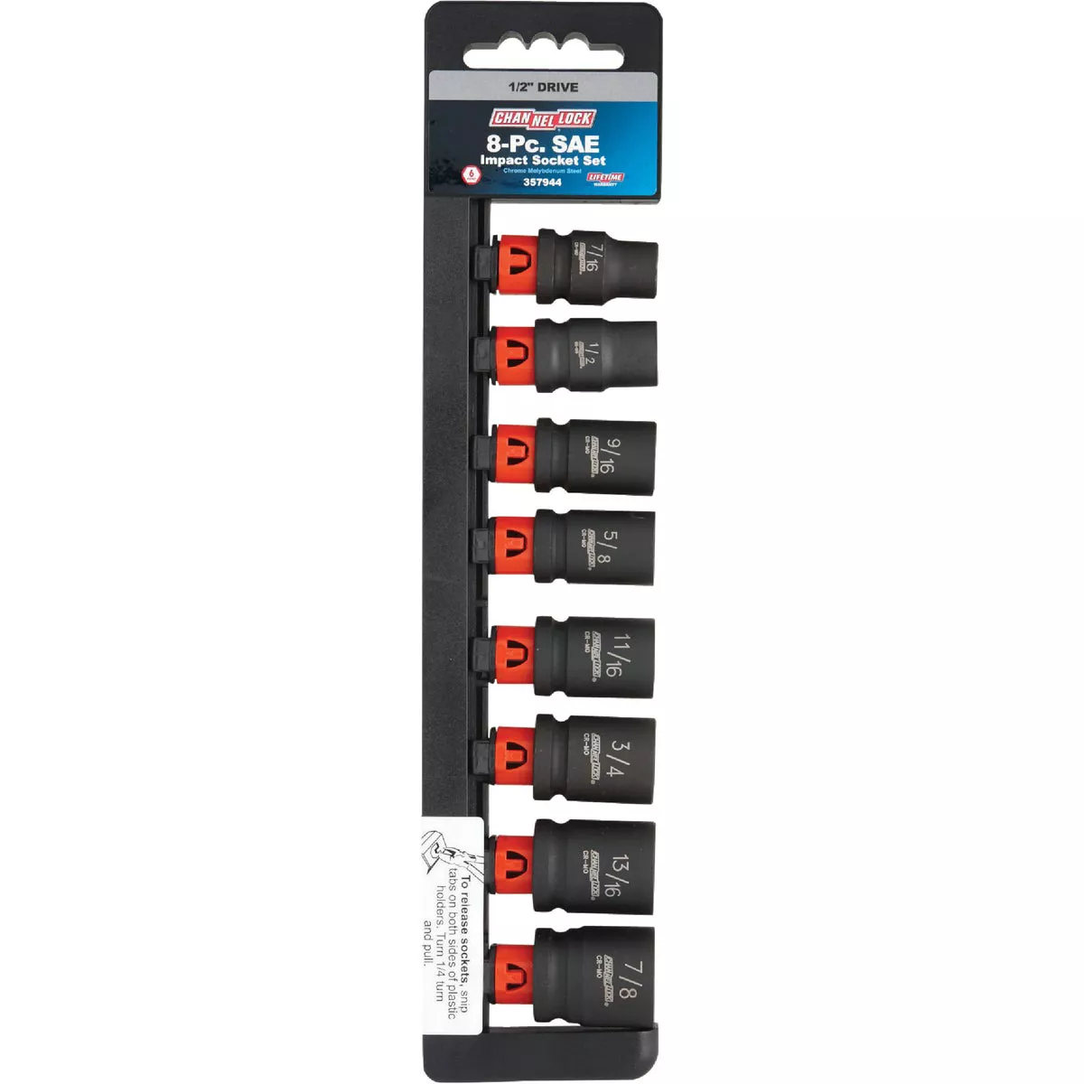 Channellock Standard 1/2 In. Drive 6-Point Shallow Impact Driver Set (8-Piece) - photo 2
