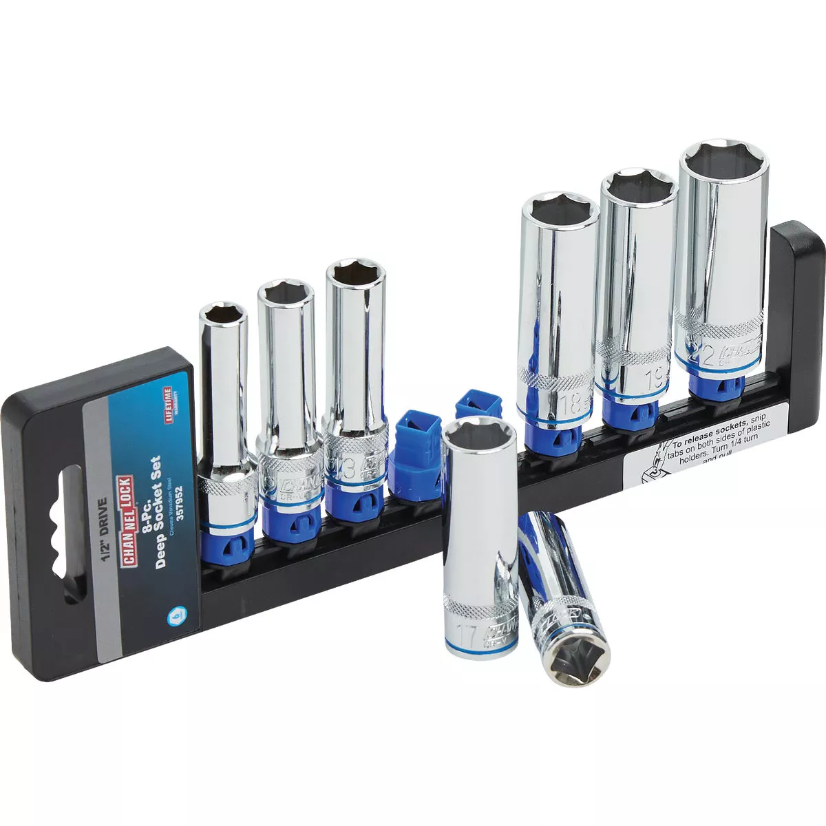 Channellock Metric 1/2 In. Drive 6-Point Deep Socket Set (8-Piece) - photo 2