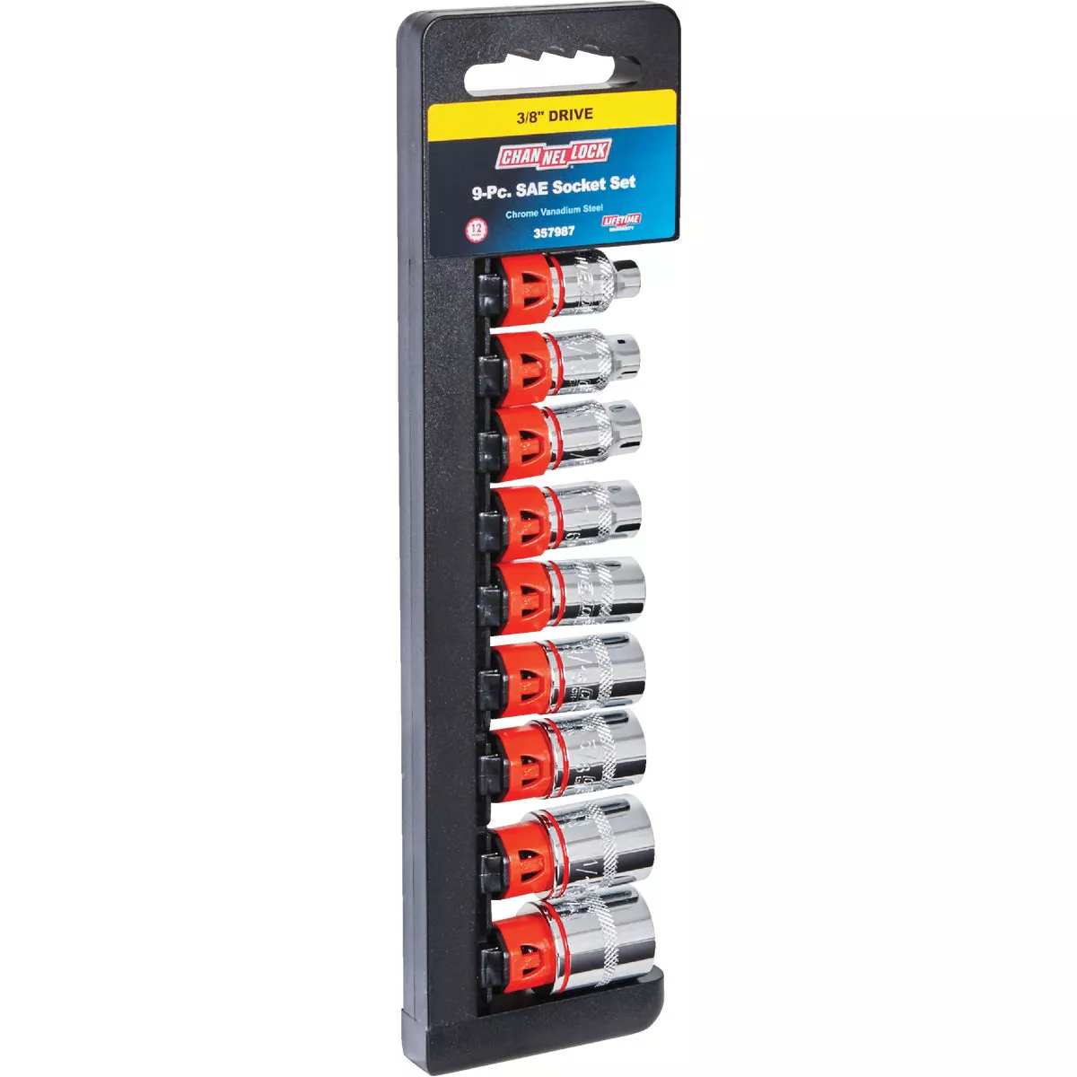 Channellock SAE 3/8 In. Drive 12-Point Shallow Socket Set (9-Piece)