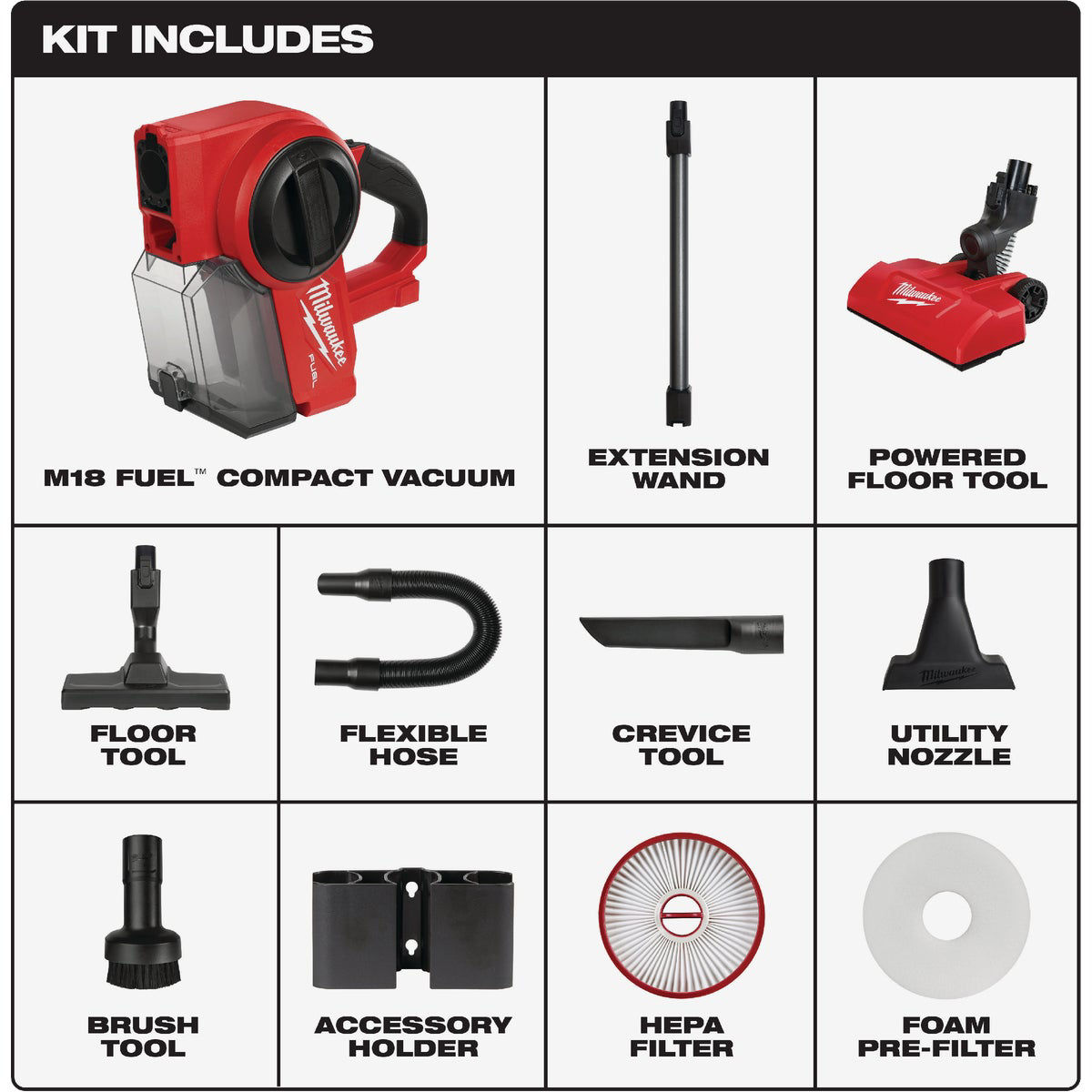 Milwaukee M18 FUEL 18 Volt Lithium-Ion Brushless Cordless Compact Bagless  Stick Vacuum Cleaner (Tool Only) Do it Best