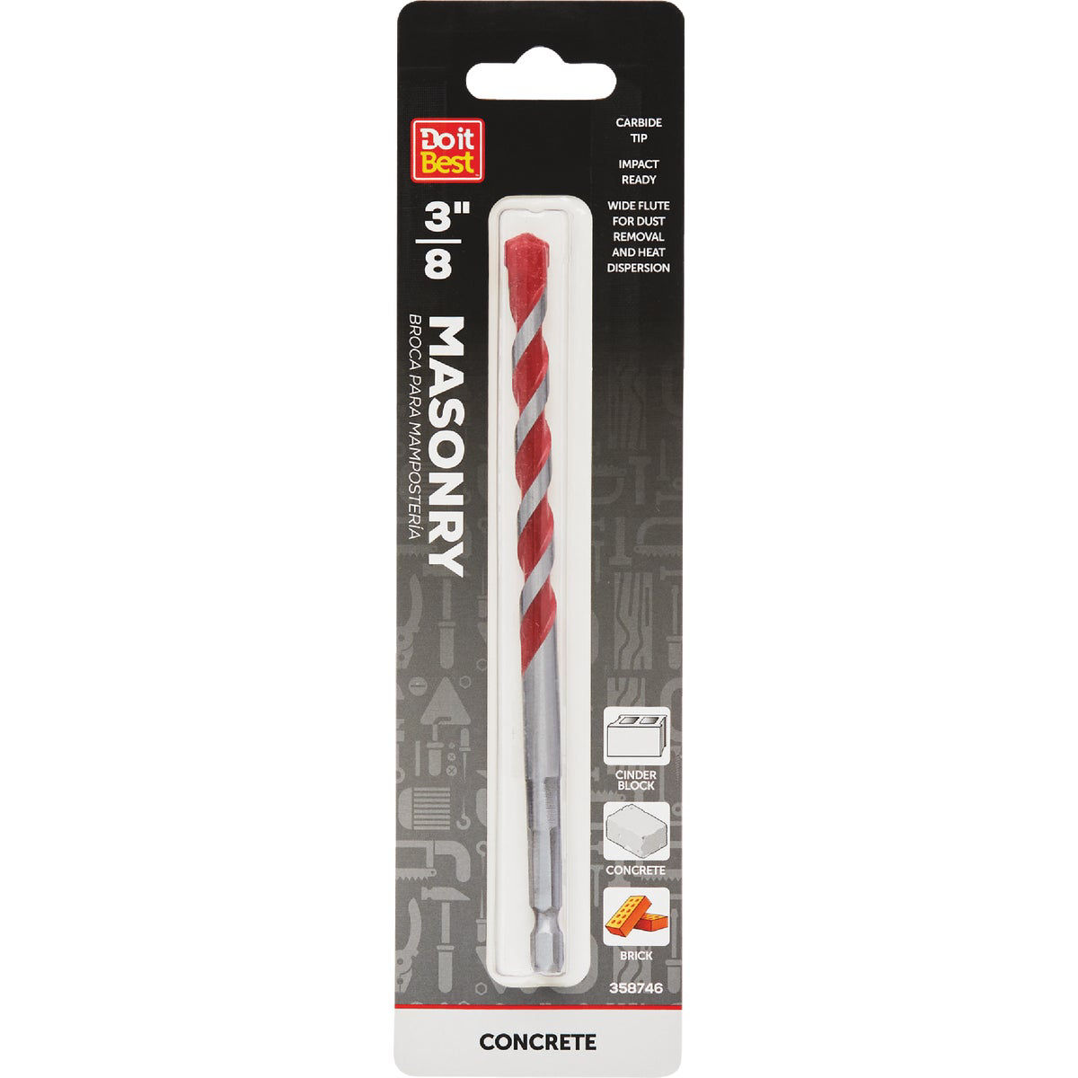 Do it 3/8 In. x 6 In. Rotary Masonry Drill Bit Do it Best
