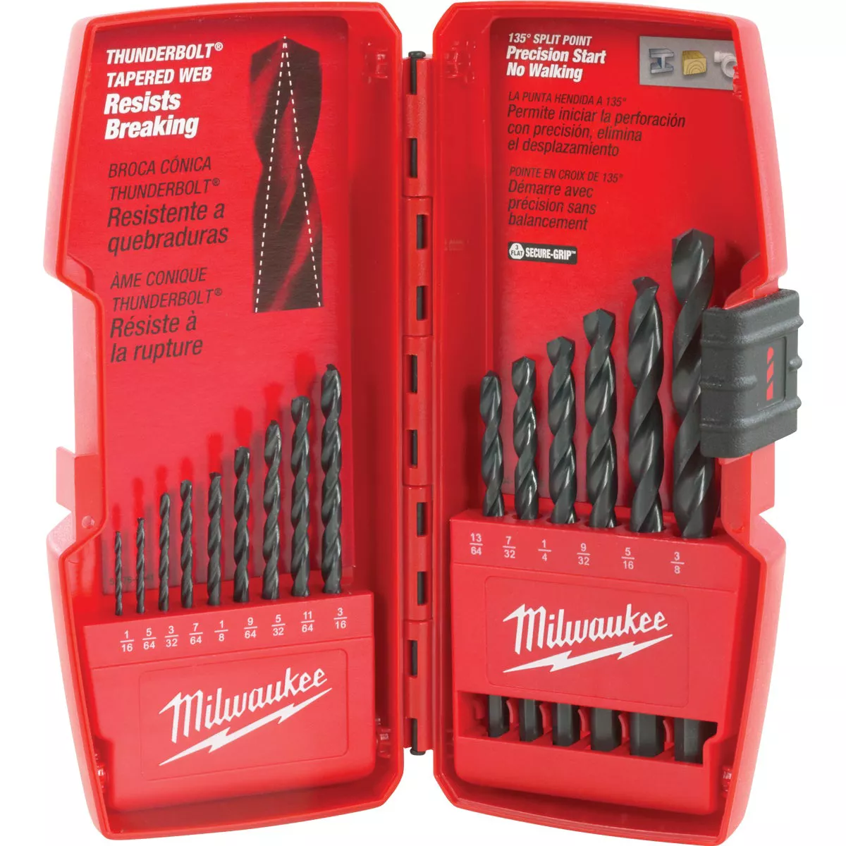 Milwaukee THUNDERBOLT 15-Piece Black Oxide Drill Bit Set, 1/16 In. through 3/8 In. - photo 4