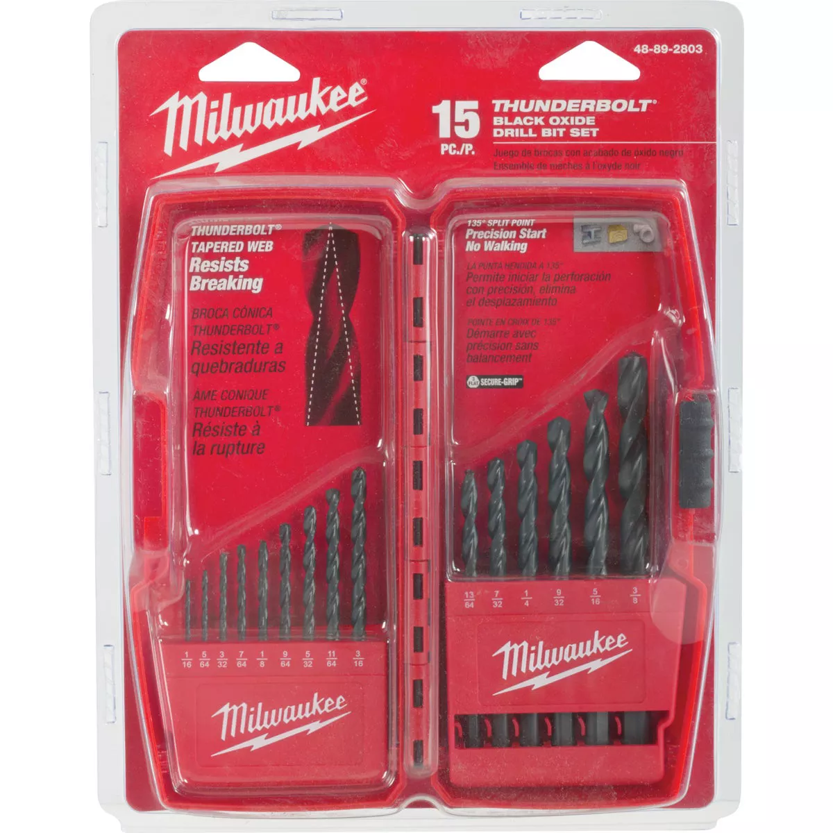 Milwaukee THUNDERBOLT 15-Piece Black Oxide Drill Bit Set, 1/16 In. through 3/8 In. - photo 3