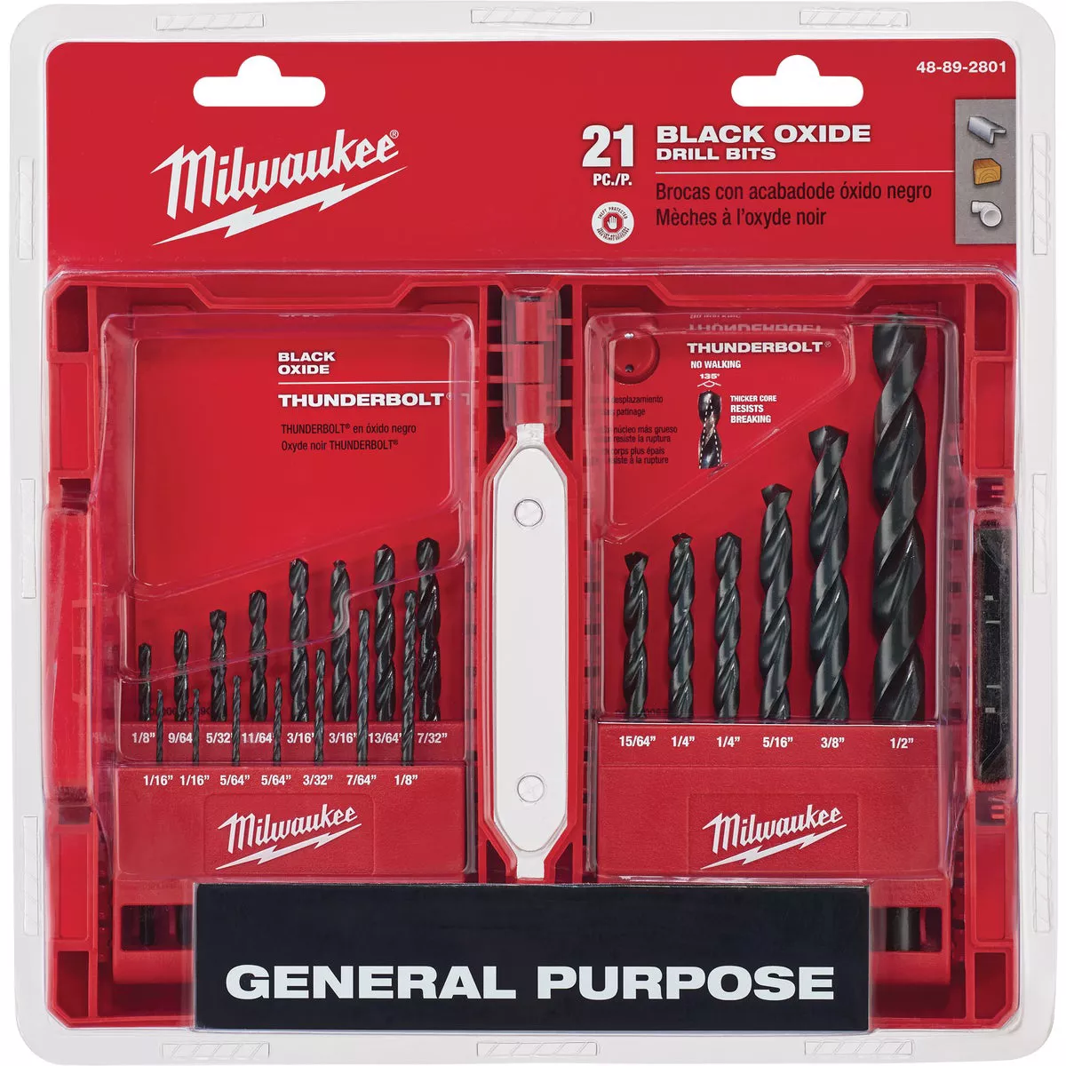 Milwaukee THUNDERBOLT 21-Piece Black Oxide Drill Bit Set, 1/16 In. thru 1/2 In. - photo 2