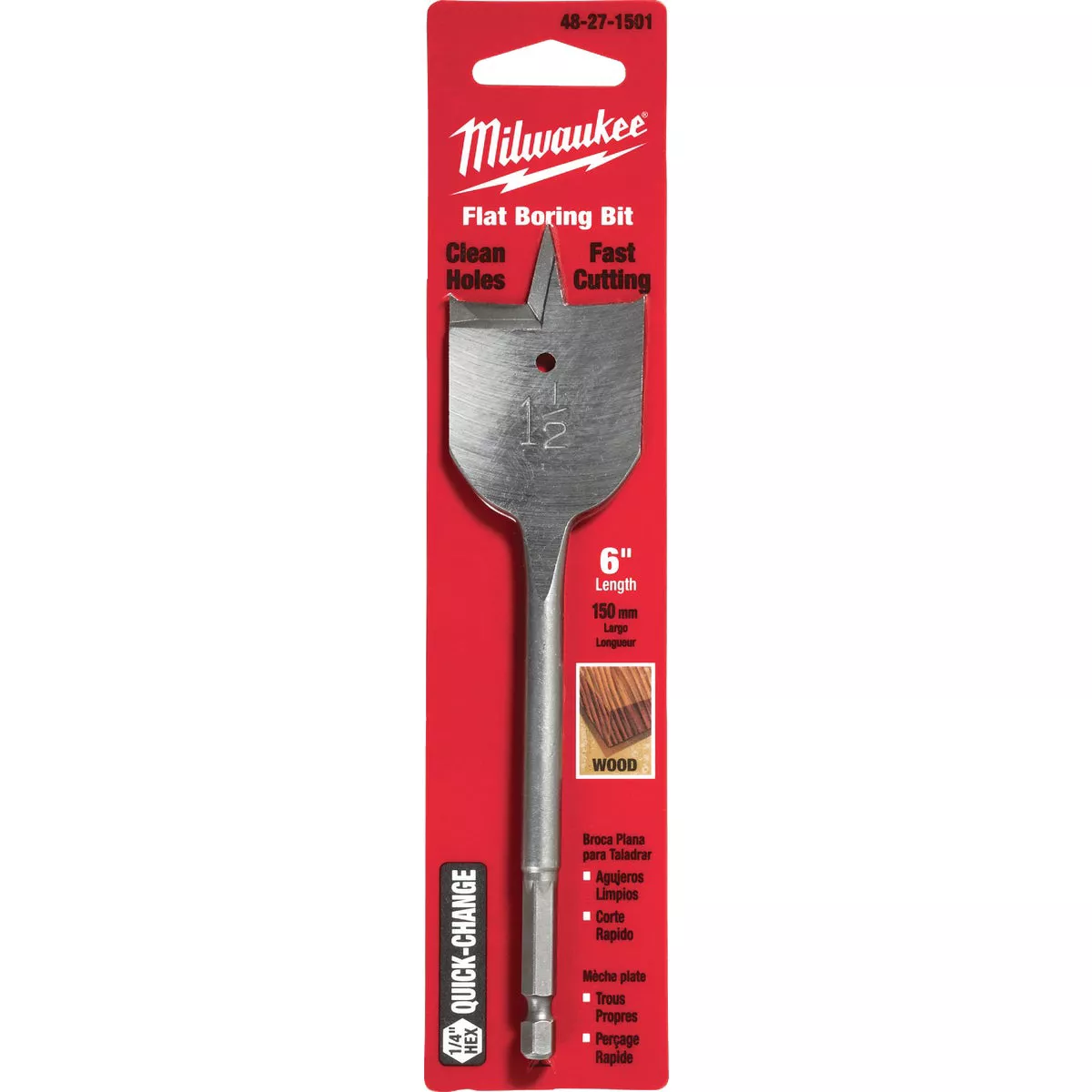 Milwaukee 1-1/2 In. x 6 In. Spade Bit - photo 2
