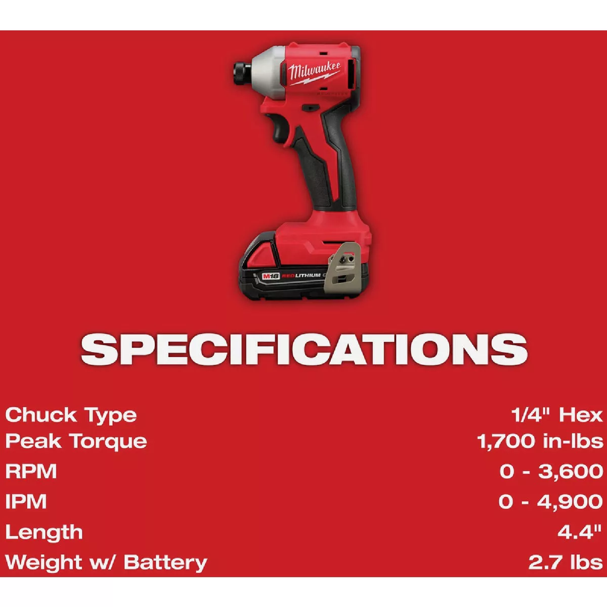 Milwaukee M18 Brushless 1/4 In. Hex Compact Cordless Impact Driver Kit with (2) 2.0 Ah Batteries & Charger - photo 4