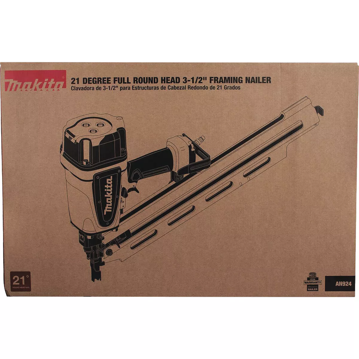 Makita 21 Degree 3-1/2 In. Plastic Collated Framing Nailer - photo 3