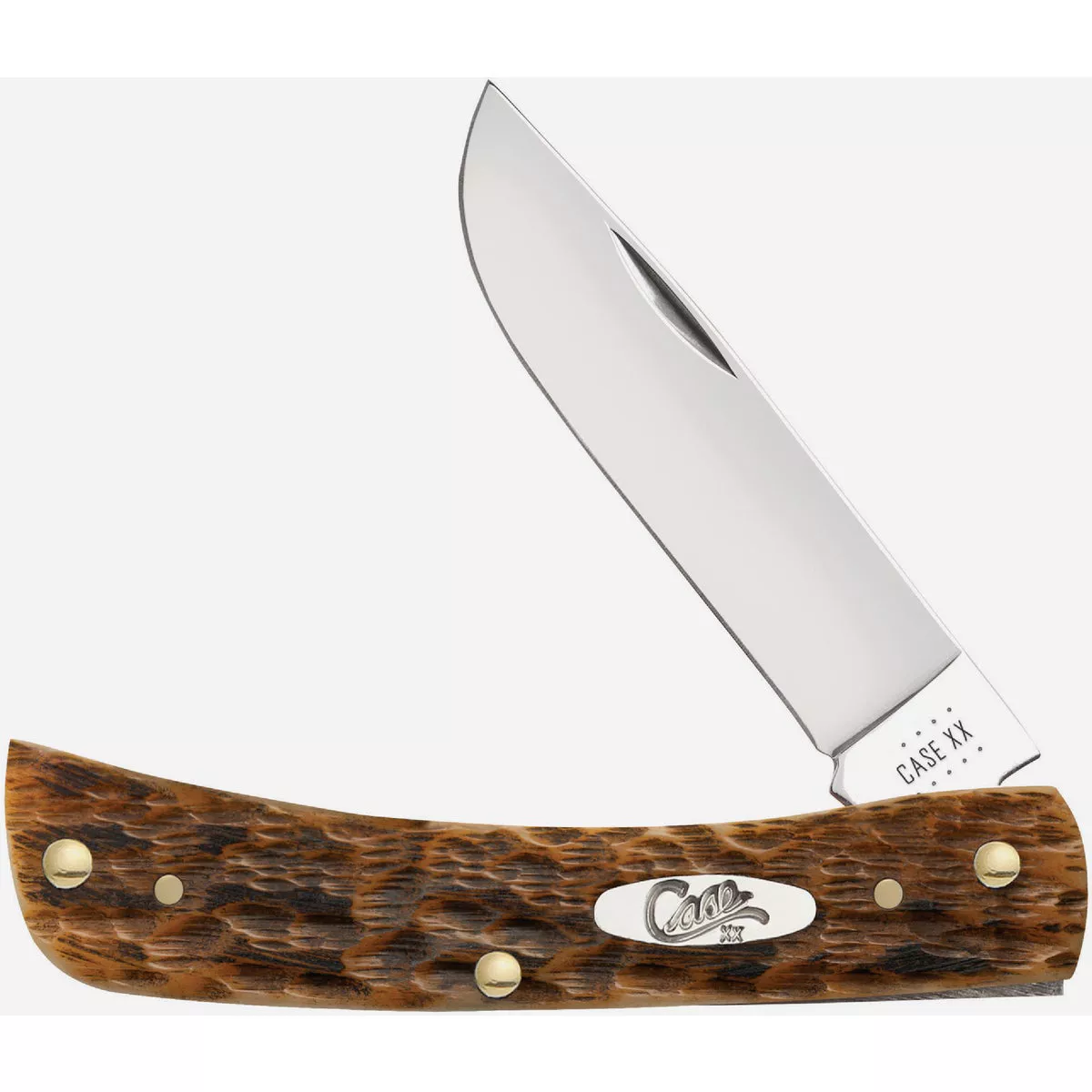 Case 2.8 In. Amber Bone Peach Seed Jig Sod Buster Jr Pocket Knife