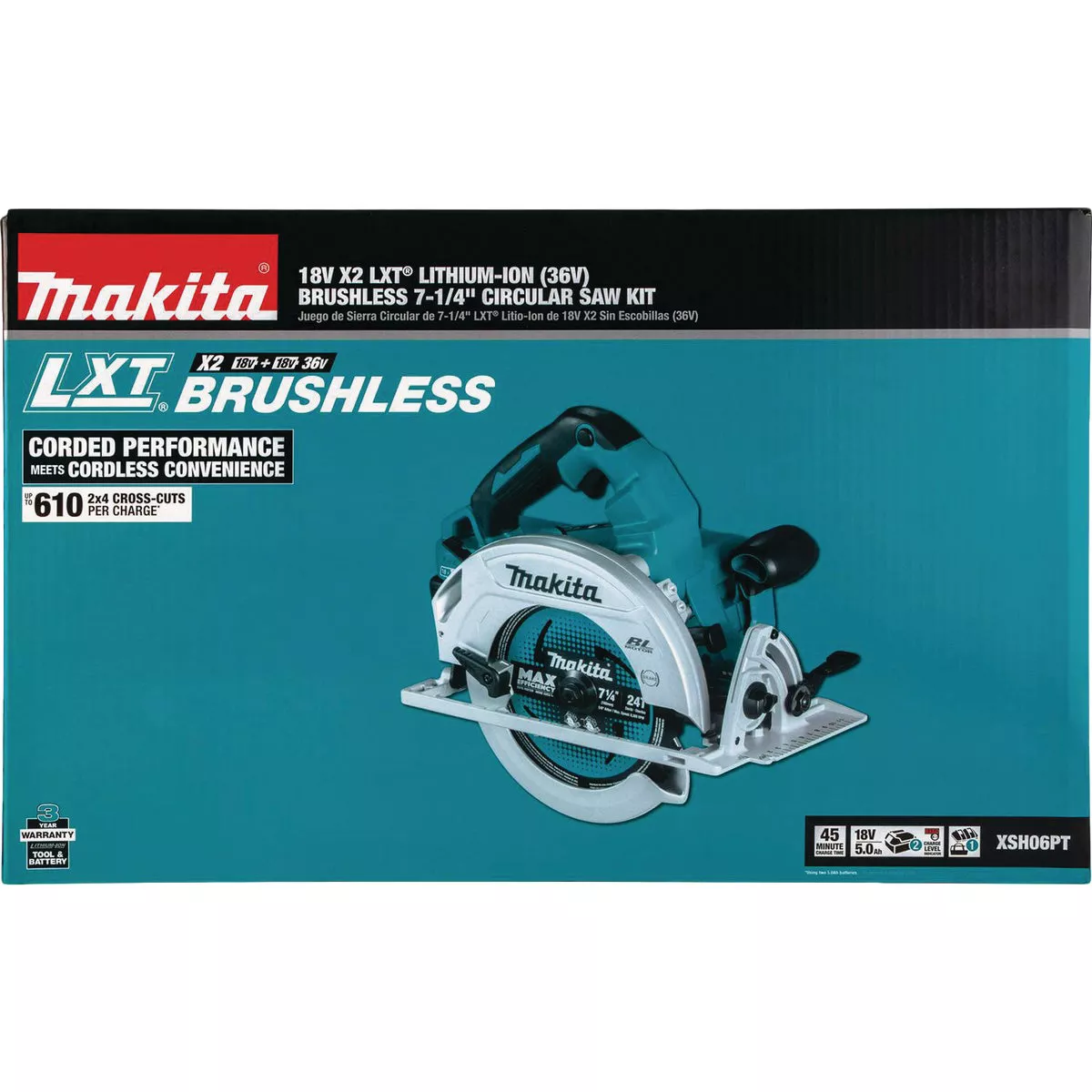 Makita 18V X2 LXT Lithium-Ion Brushless 7-1/4 In. Cordless Circular Saw Kit - photo 6