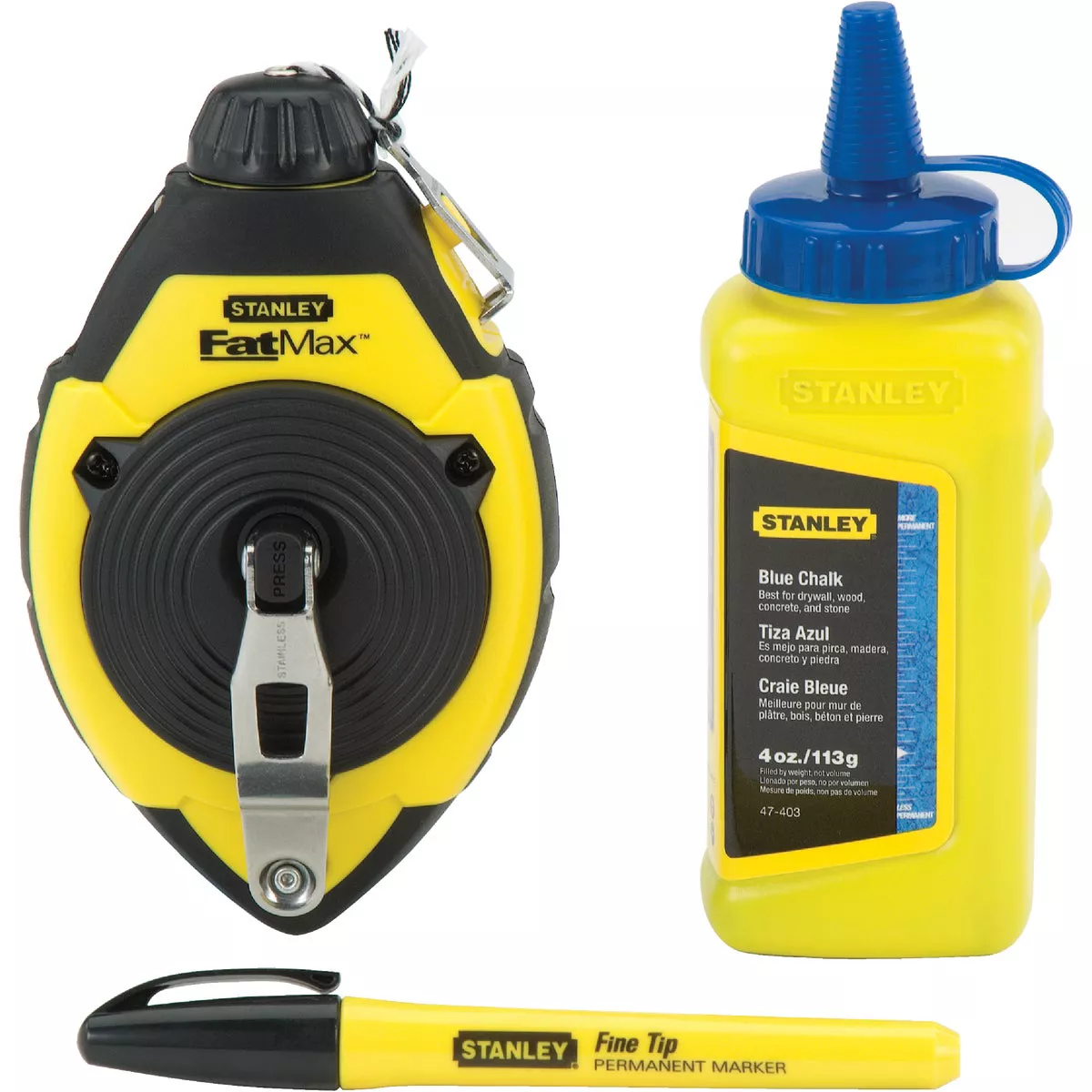 Stanley FatMax 100 Ft. Chalk Line Reel and Chalk with Marker, Blue - photo 3