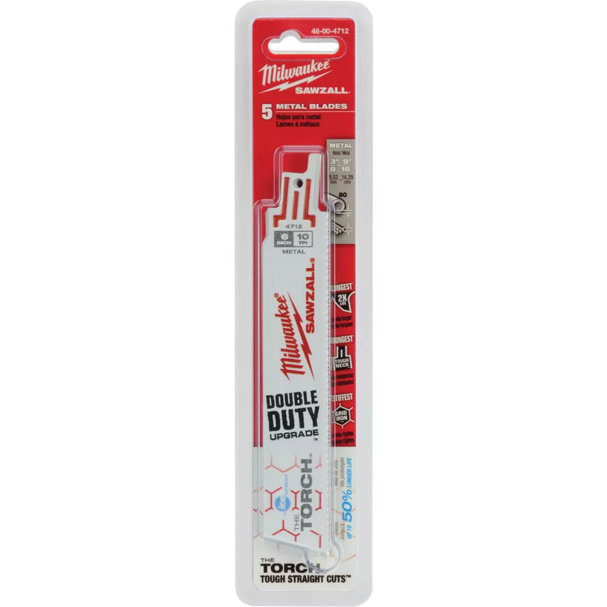 Milwaukee SAWZALL The TORCH Ice Hardened 6 In. 10 TPI Metal Demolition Reciprocating Saw Blade (5-Pack) - photo 2