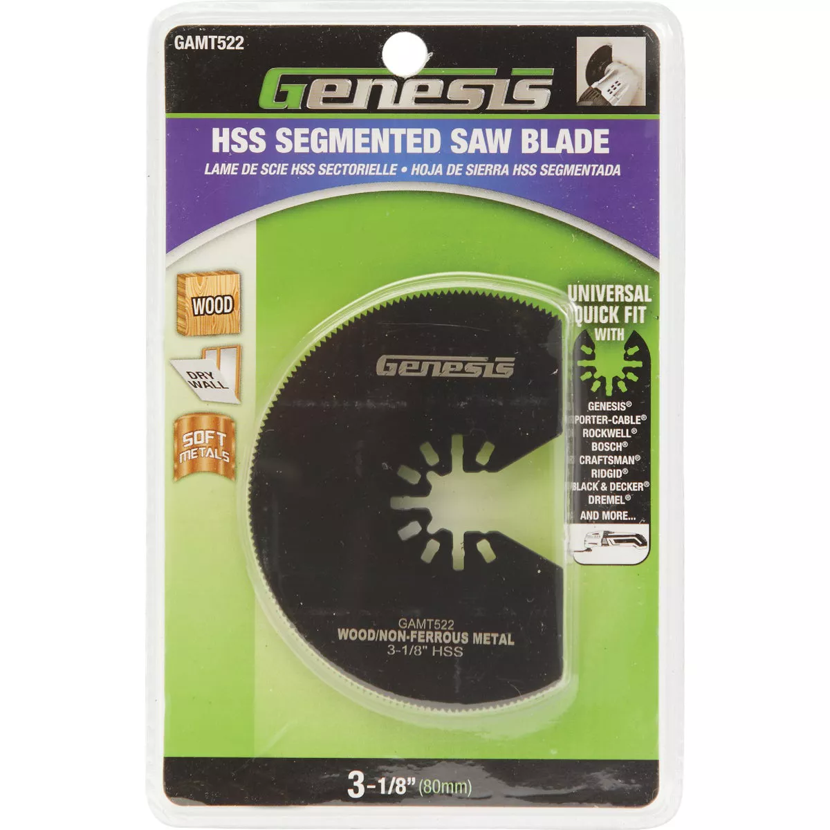 Genesis 3-1/8 In. HSS Segmented Oscillating Blade - photo 2