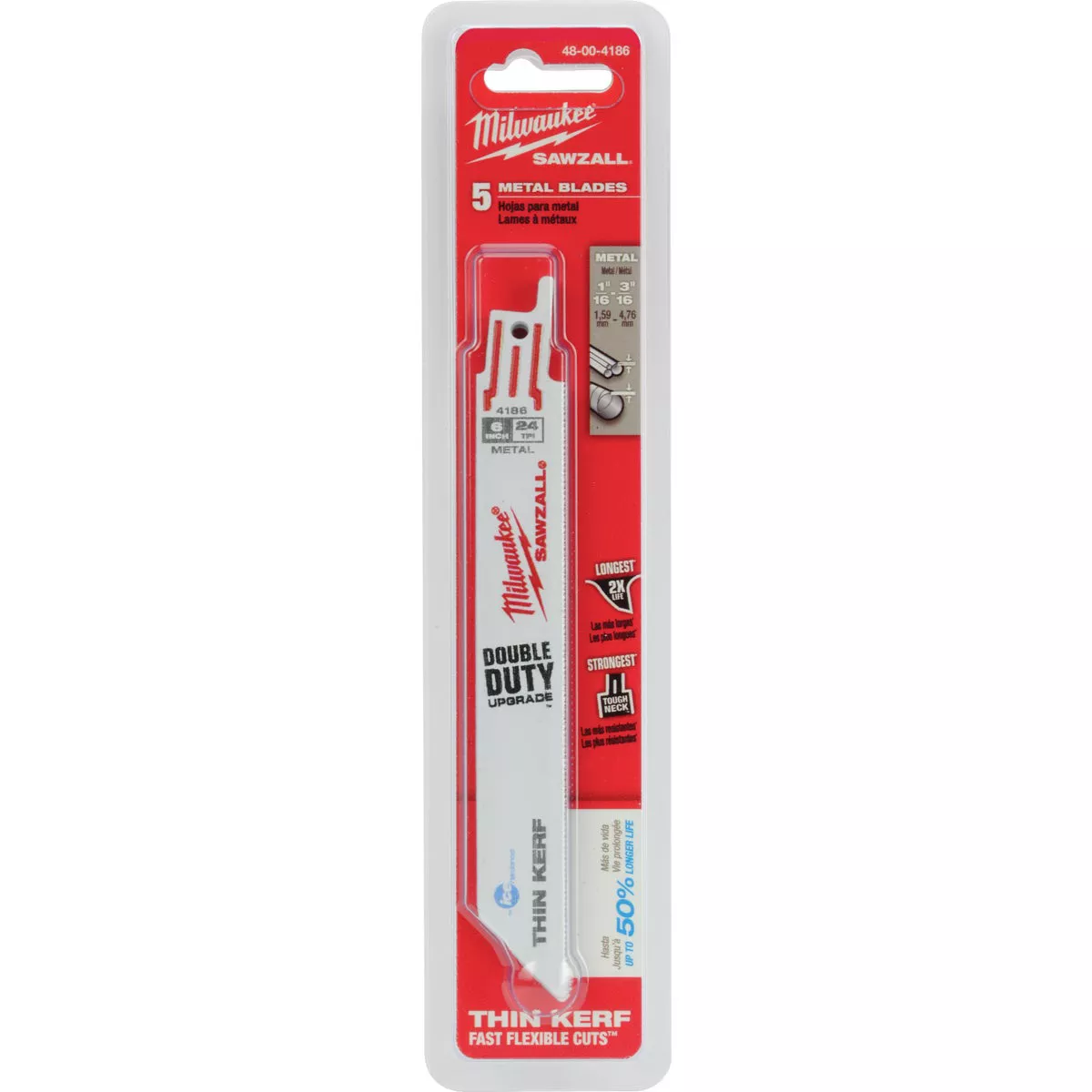Milwaukee SAWZALL 6 In. 24 TPI Ice Hardened Metal Reciprocating Saw Blade (5-Pack) - photo 2