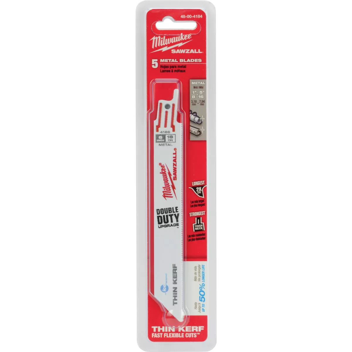 Milwaukee SAWZALL 6 In. 18 TPI Ice Hardened Metal Reciprocating Saw Blade (5-Pack) - photo 2