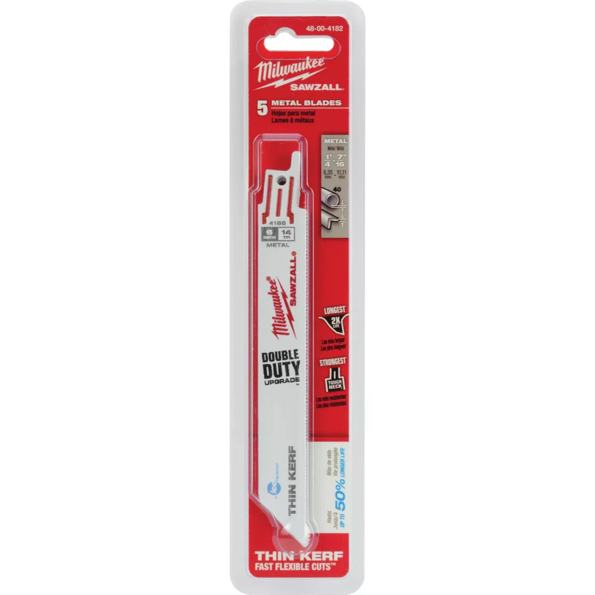 Milwaukee SAWZALL 6 In. 14 TPI Ice Hardened Metal Reciprocating Saw Blade (5-Pack)