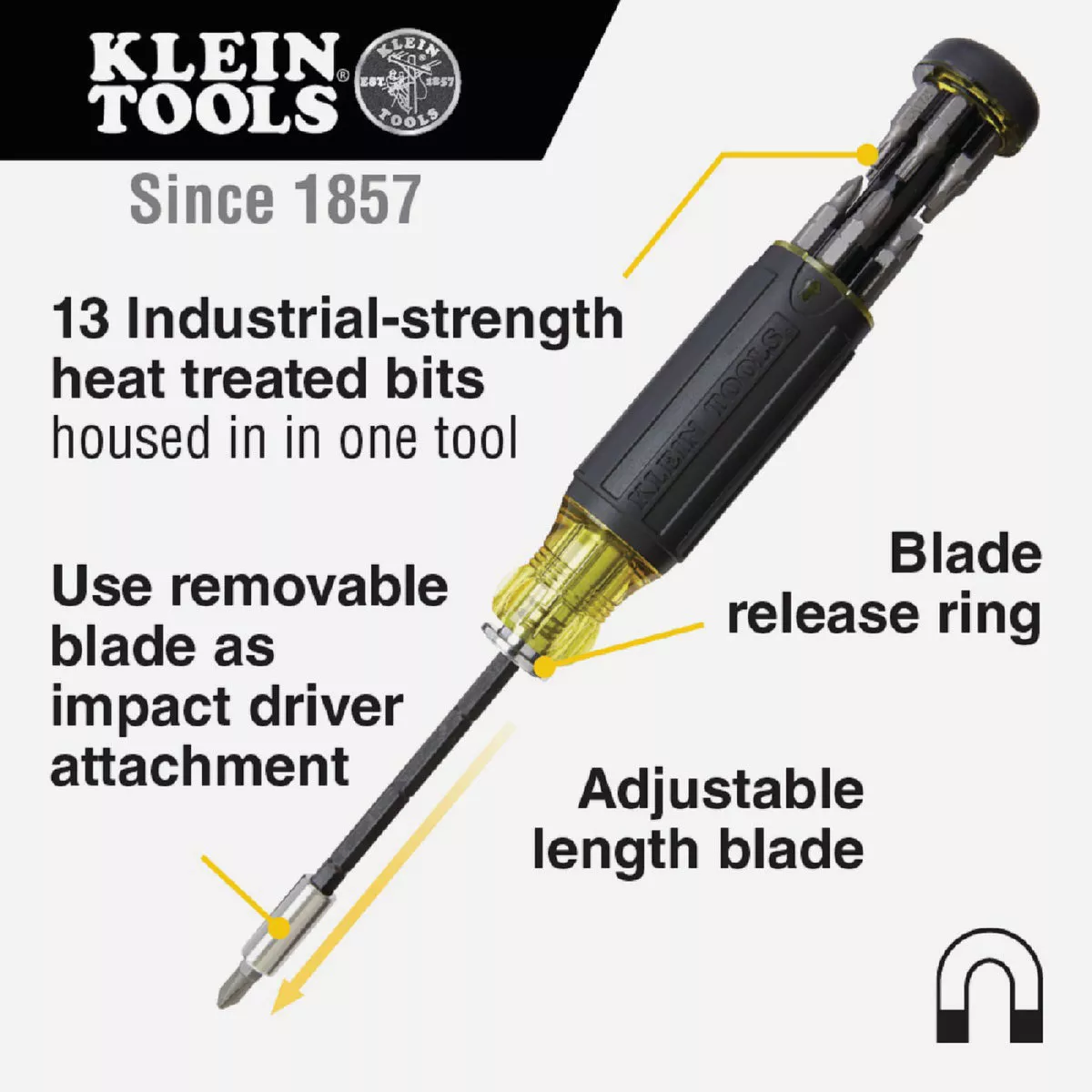 Klein 14-in-1 Adjustable Length Multi-Bit Screwdriver - photo 6