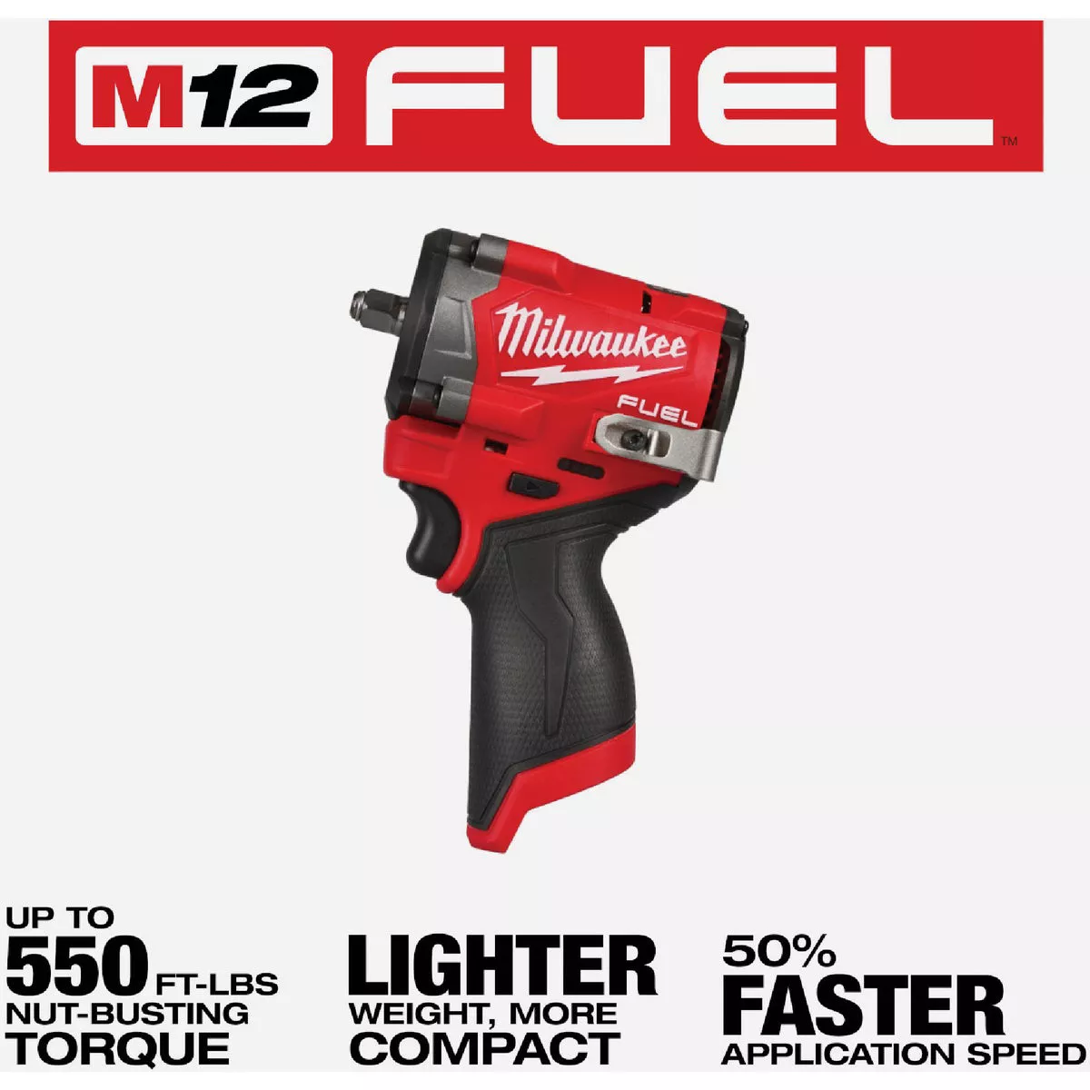 Milwaukee M12 FUEL Brushless 3/8 In. Stubby Cordless Impact Wrench (Tool Only) - photo 2