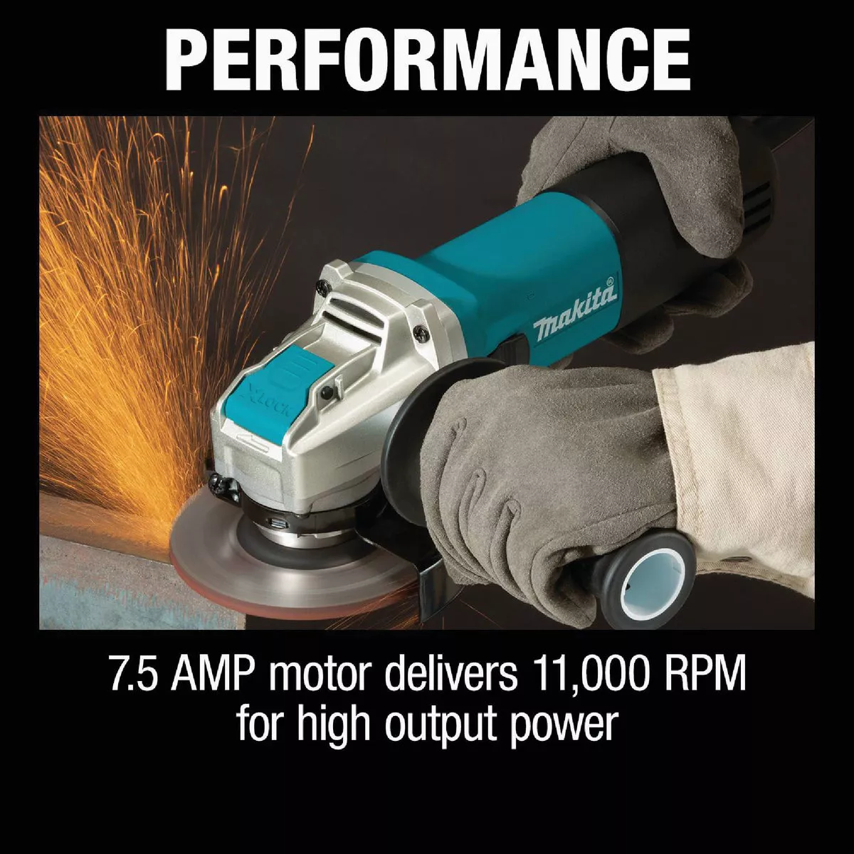 Makita 4-1/2 In. 7.5-Amp X-LOCK Angle Grinder with Lock On - photo 4