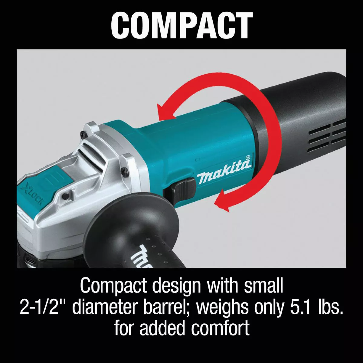 Makita 4-1/2 In. 7.5-Amp X-LOCK Angle Grinder with Lock On - photo 7