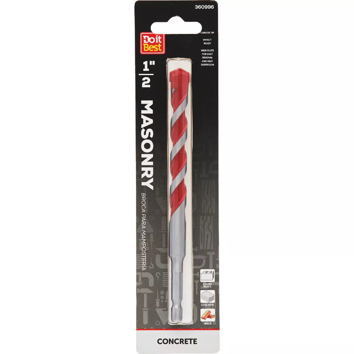 Do it Best 1/2 In. x 6 In. Impact Ready Carbide Masonry Drill Bit