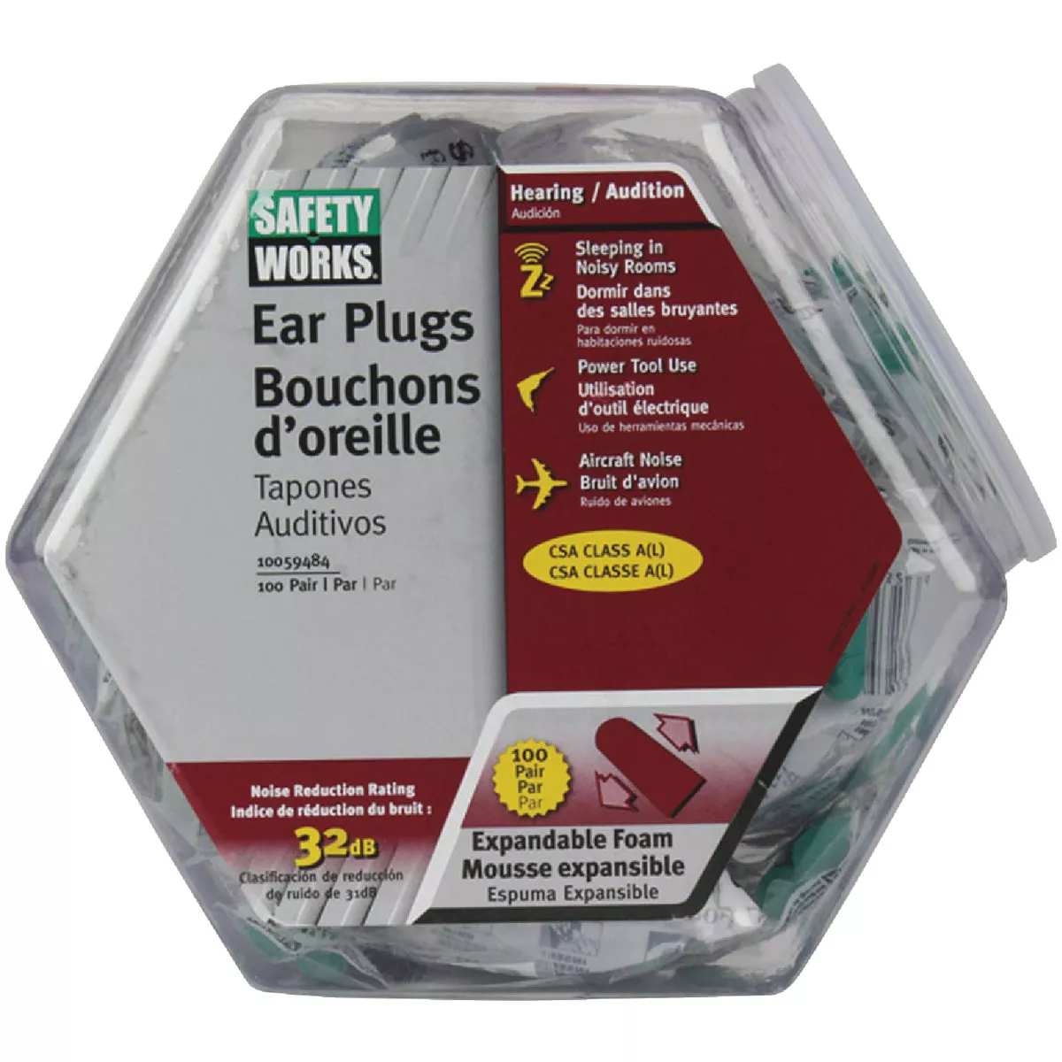 Safety Works Foam NRR 31dB Earplugs in Counter Dispenser (100-Pair) - photo 2