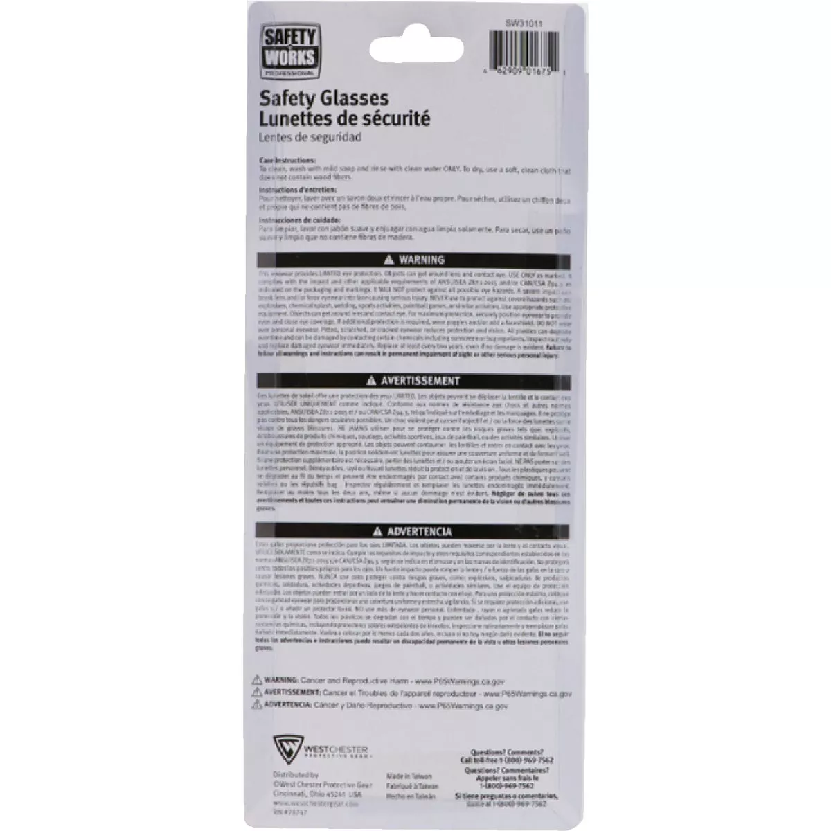Safety Works 2.0 Diopter Magnifying Clear Frame Safety Glasses with Clear Anti-Scratch Lenses - photo 2