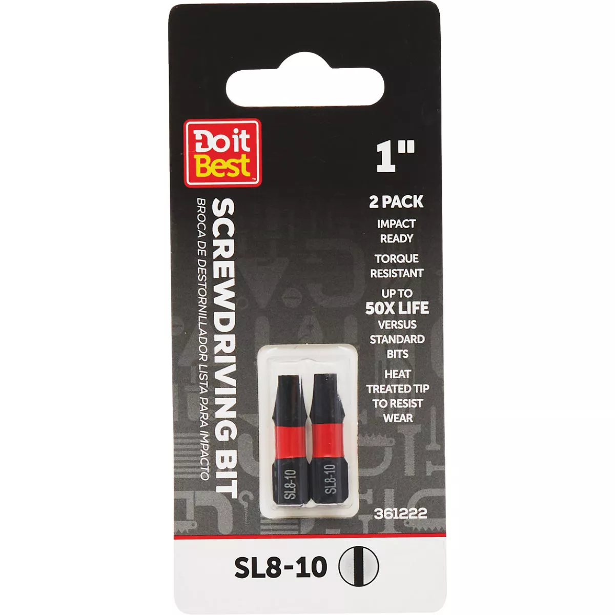 Do it Best 1 In. Slotted #8-10 Impact Ready Screwdriver Bit (2-Pack)