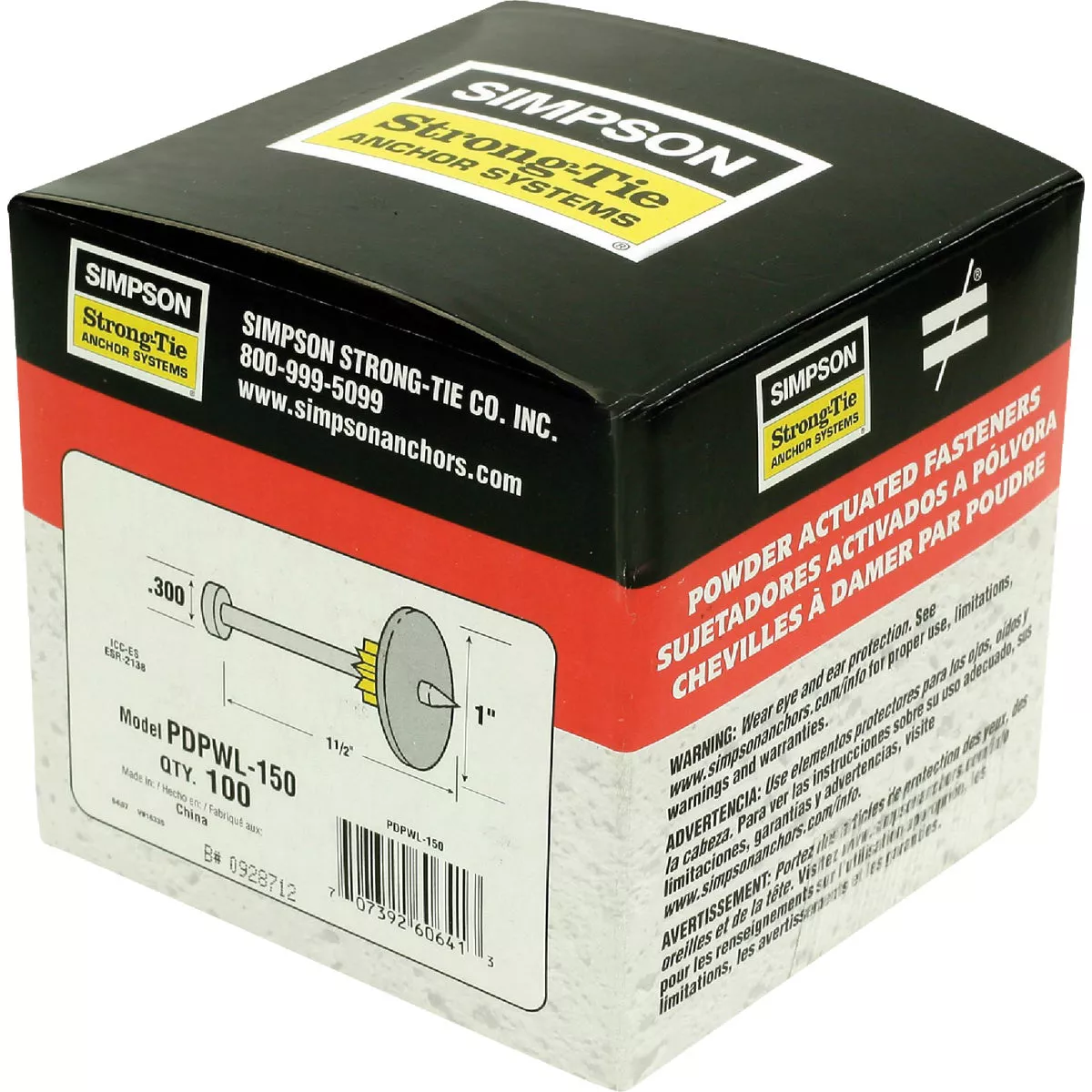 Simpson Strong-Tie 1-1/2 In. Fastening Pin with Washer (100-Pack)
